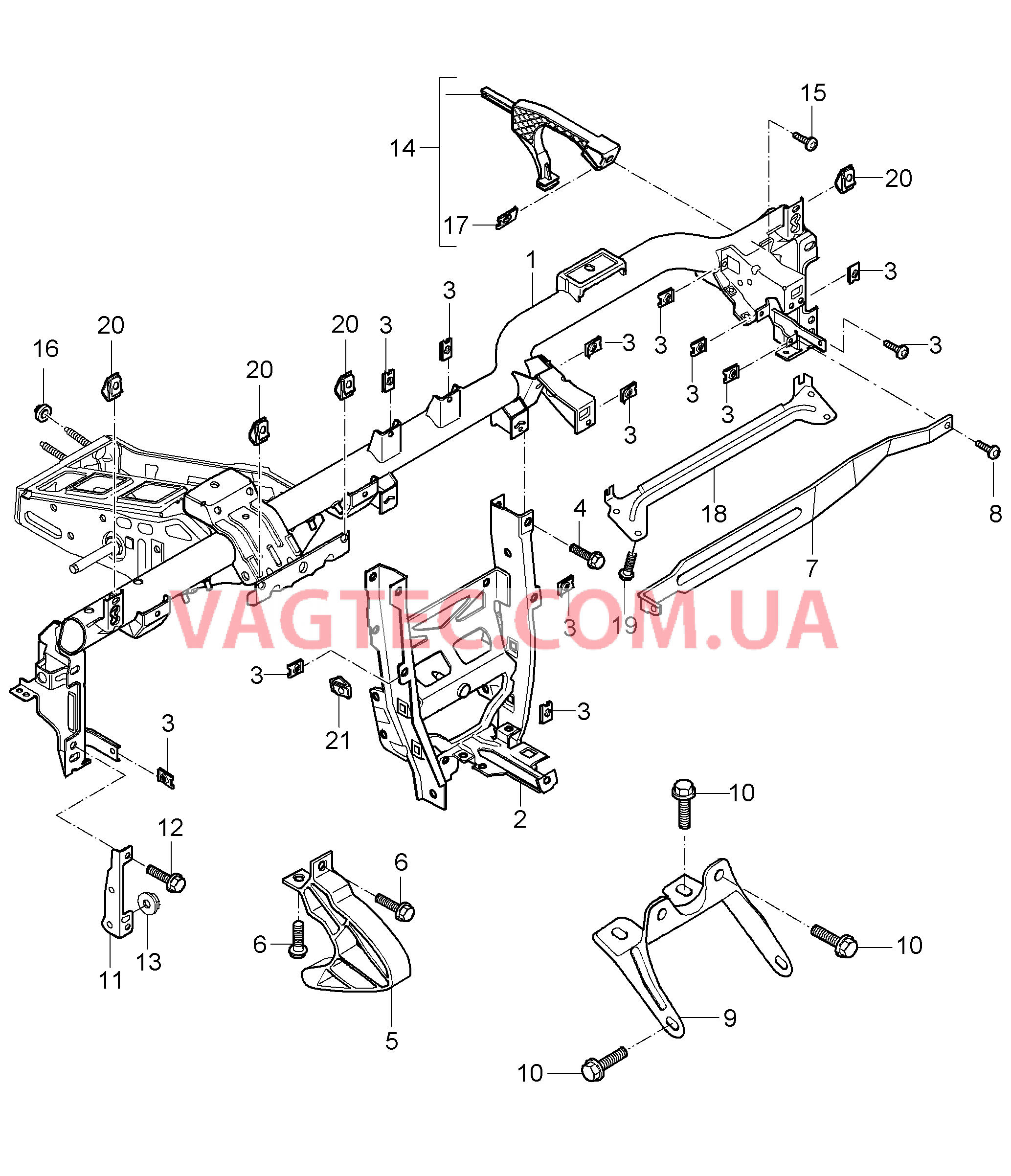 809-004 Несущий элемент, Панель приборов для PORSCHE 911.Carrera 2005-2008