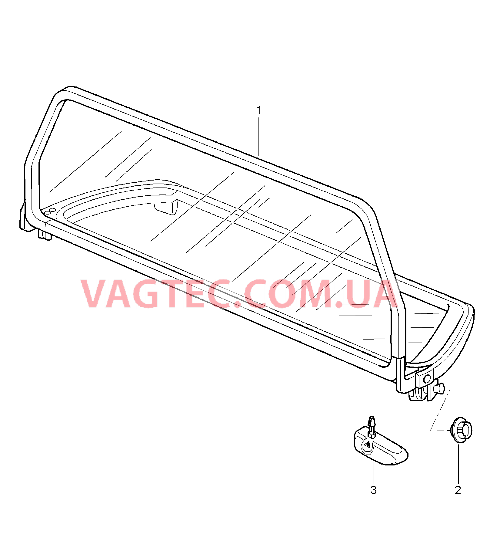 811-014 Ветрозащитный экран для PORSCHE 911.Carrera 2005-2008USA