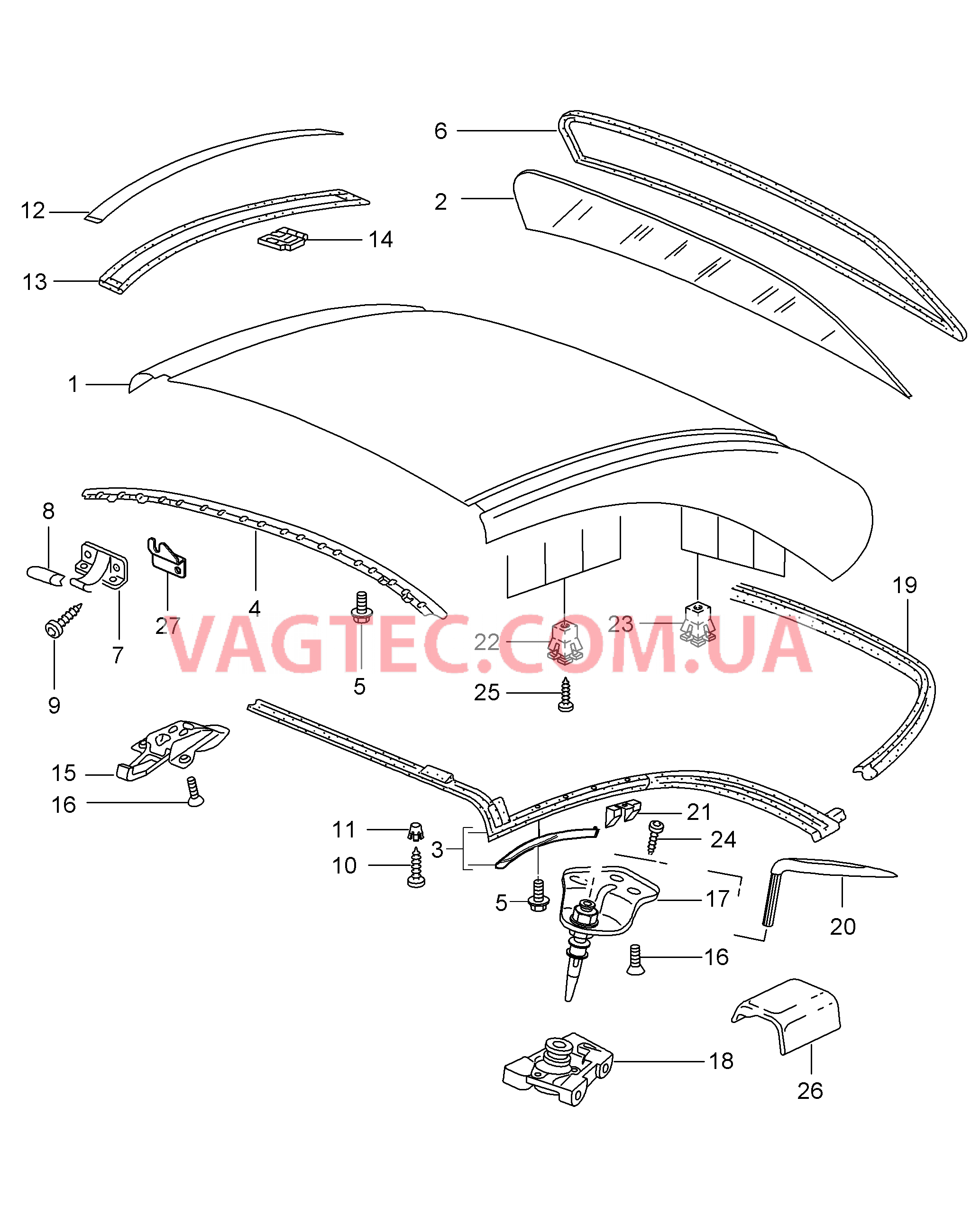 811-016 Жесткий верх, Детали, Уплотнения
						
						I550 для PORSCHE 911.Carrera 2005-2008USA