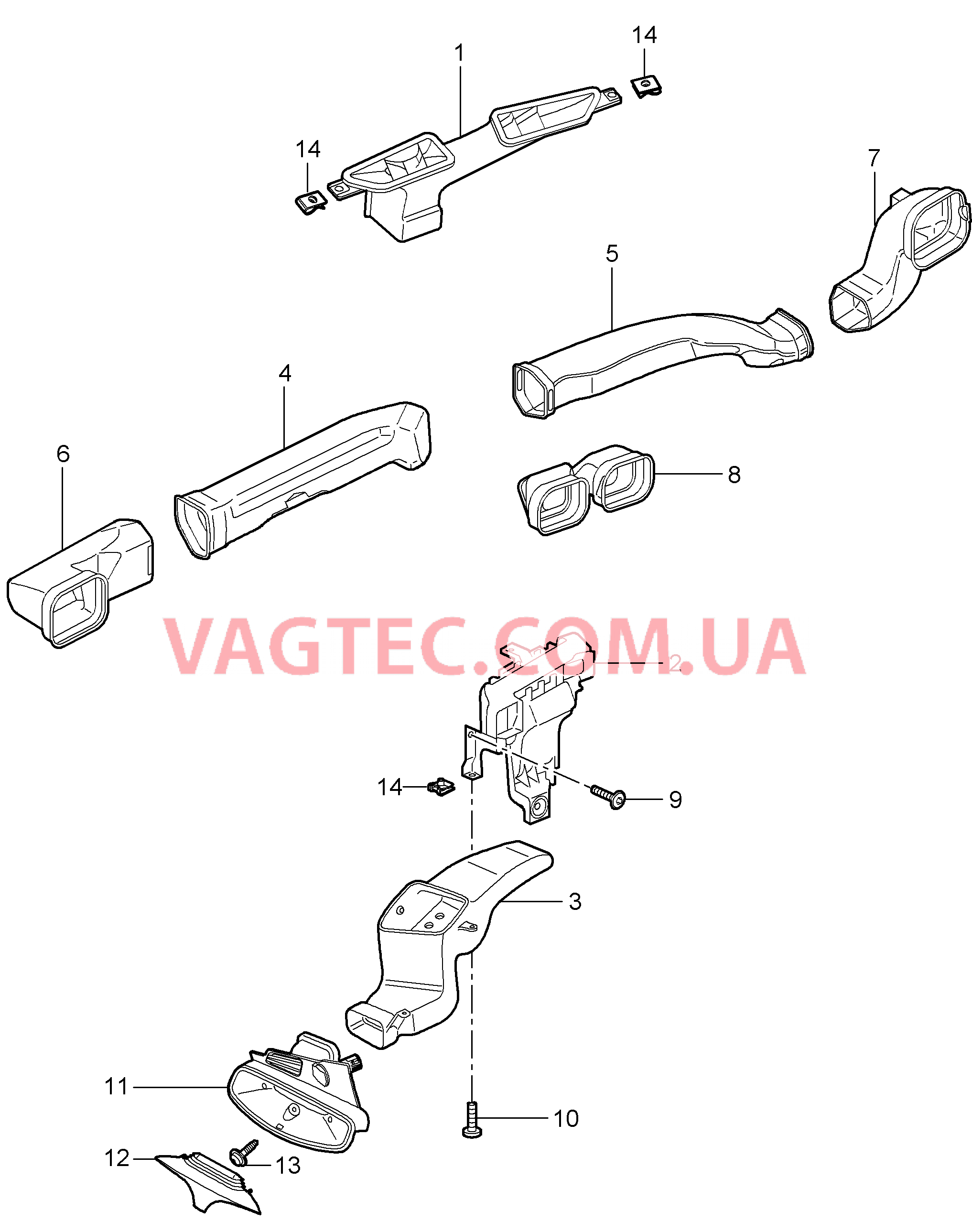 813-001 Воздухораспределитель, Салон для PORSCHE 911.Carrera 2005-2008