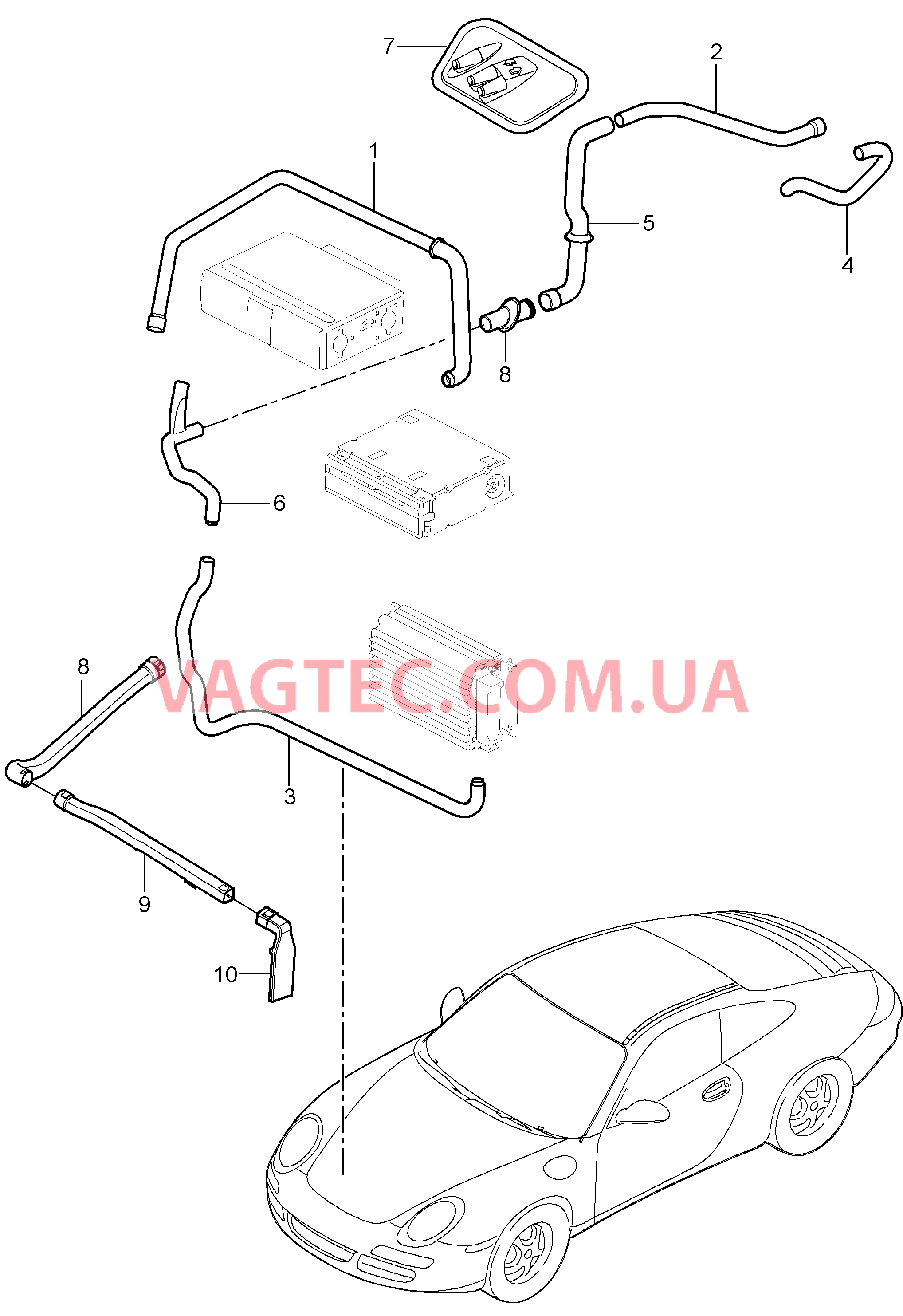 813-002 Багажный отсек, Охлаждение
						
						I575 для PORSCHE 911.Carrera 2005-2008USA