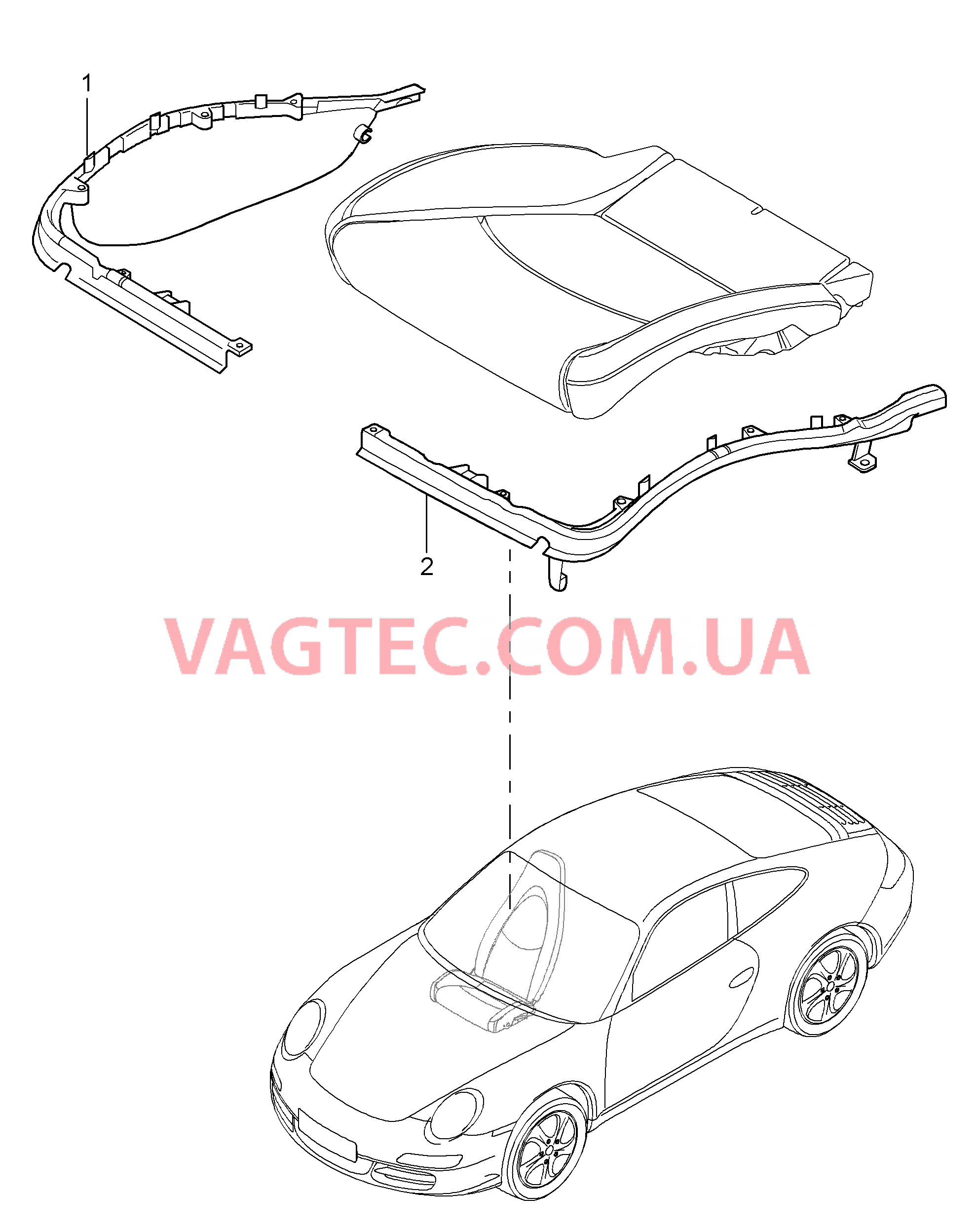 817-009 Держатель обивки, Рама, Опорная поверхность
						
						CARRERA, COUPE, CABRIO, TARGA для PORSCHE 911.Carrera 2005-2008USA