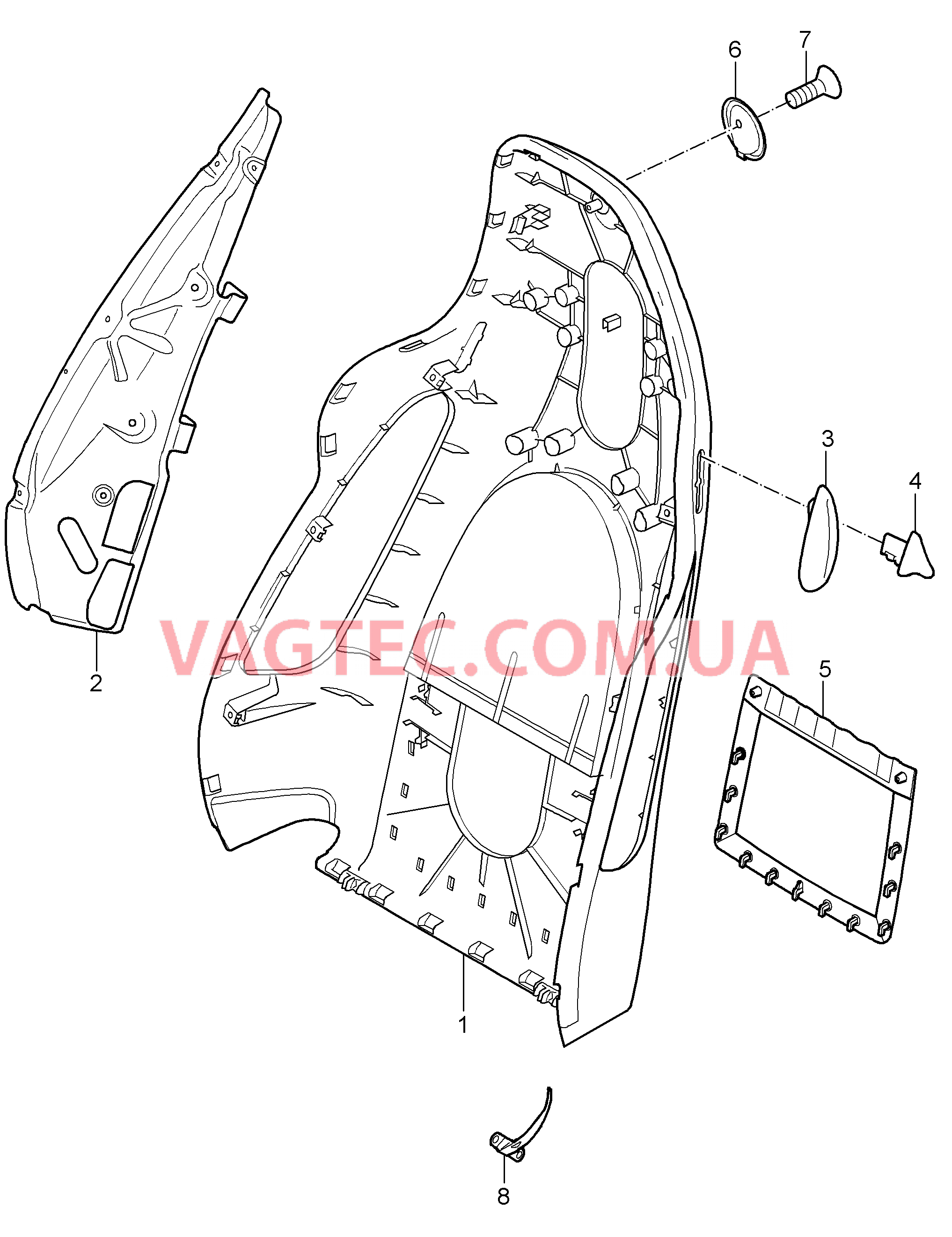 817-019 Каркас спинки, Спортивное сиденье
						
						CARRERA, COUPE, CABRIO, TARGA для PORSCHE 911.Carrera 2005-2008USA