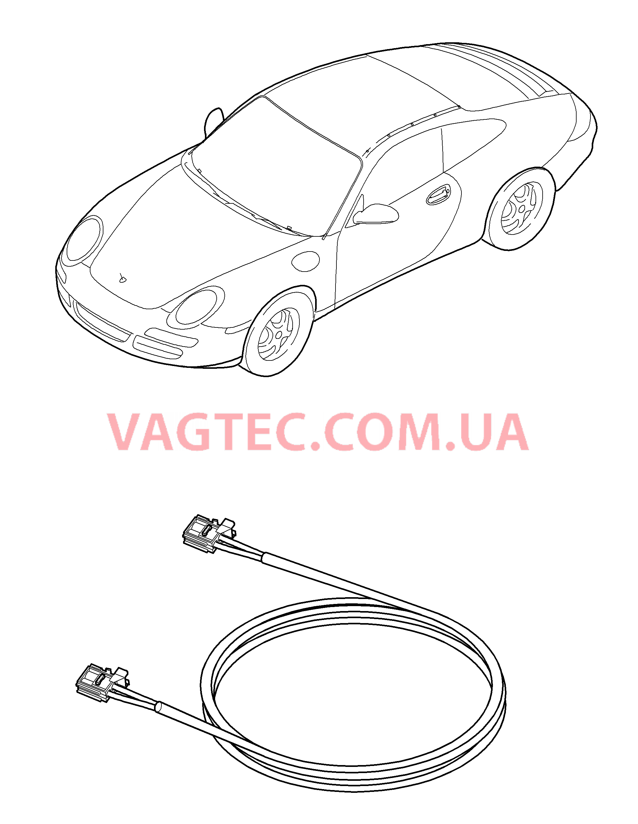 902-050 Световод для PORSCHE 911.Carrera 2005-2008USA