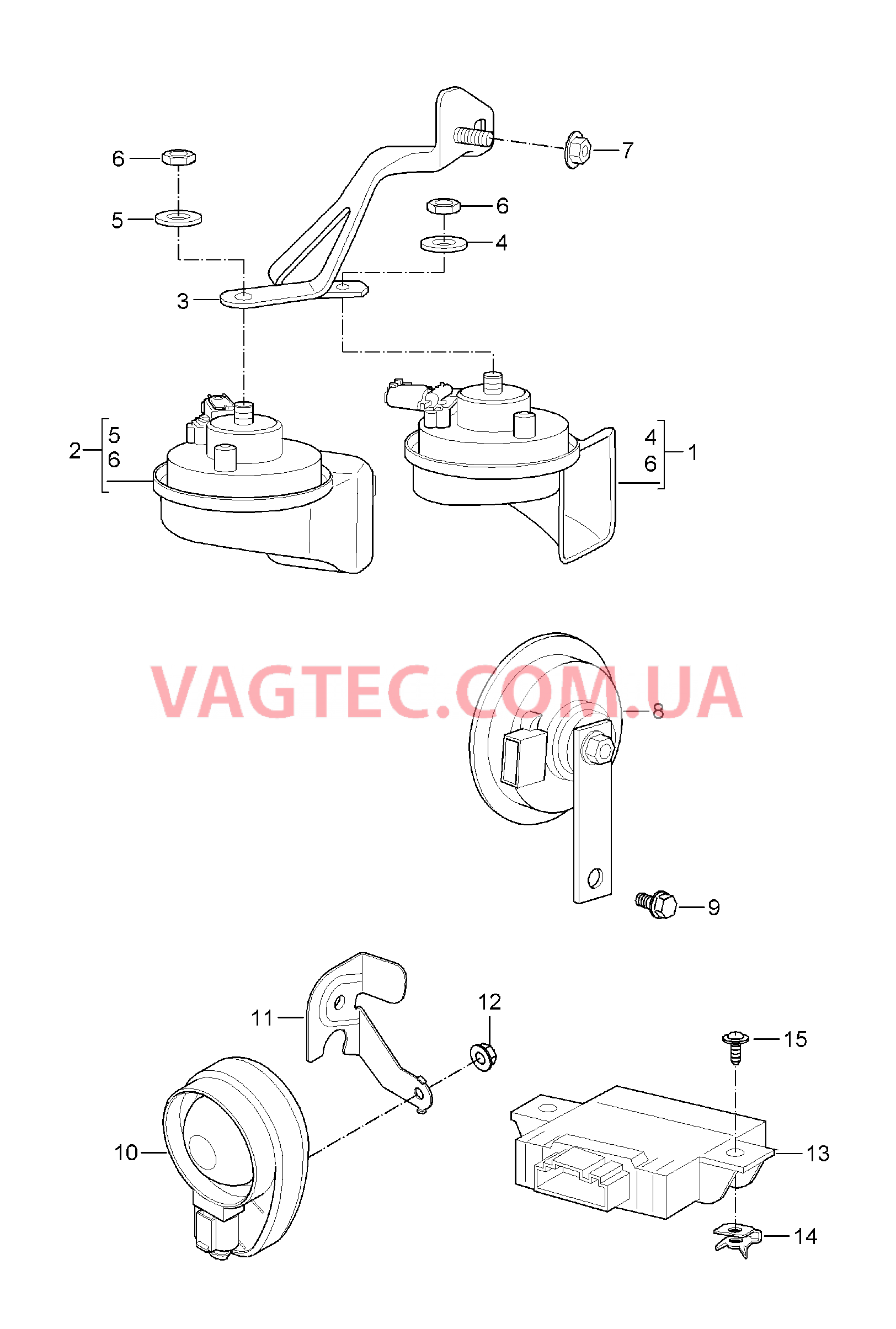 903-000 Звуков.сигнал, Звуковой сигнал для PORSCHE 911.Carrera 2005-2008USA