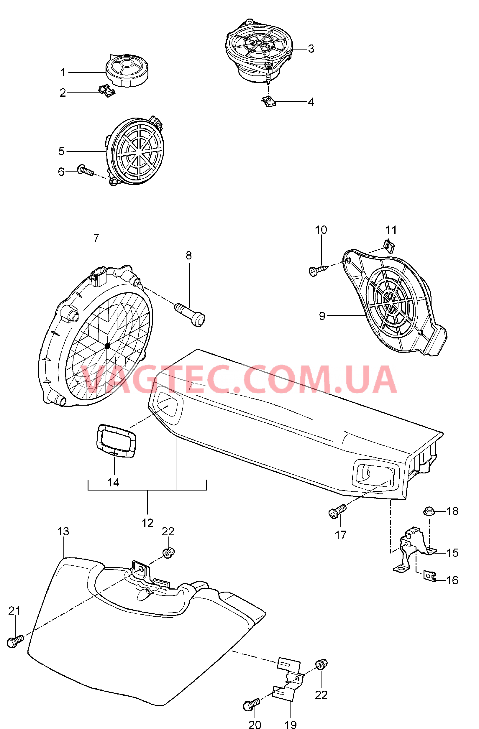 911-005 Динамик для PORSCHE 911.Carrera 2005-2008USA