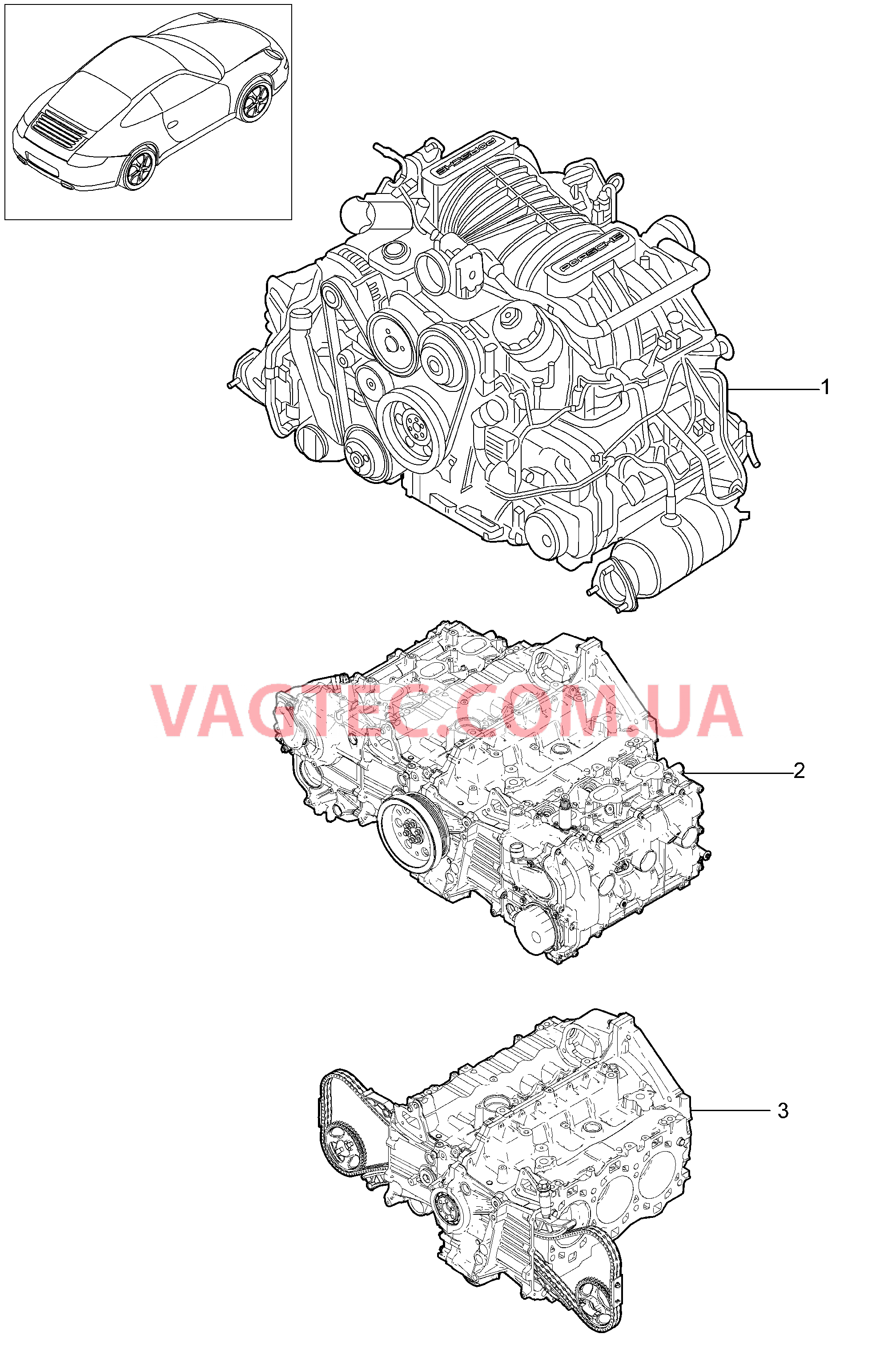 101-000 Запасной двигатель
						
						MA1.01, MA1.02 для PORSCHE 911.Carrera 2009-2012