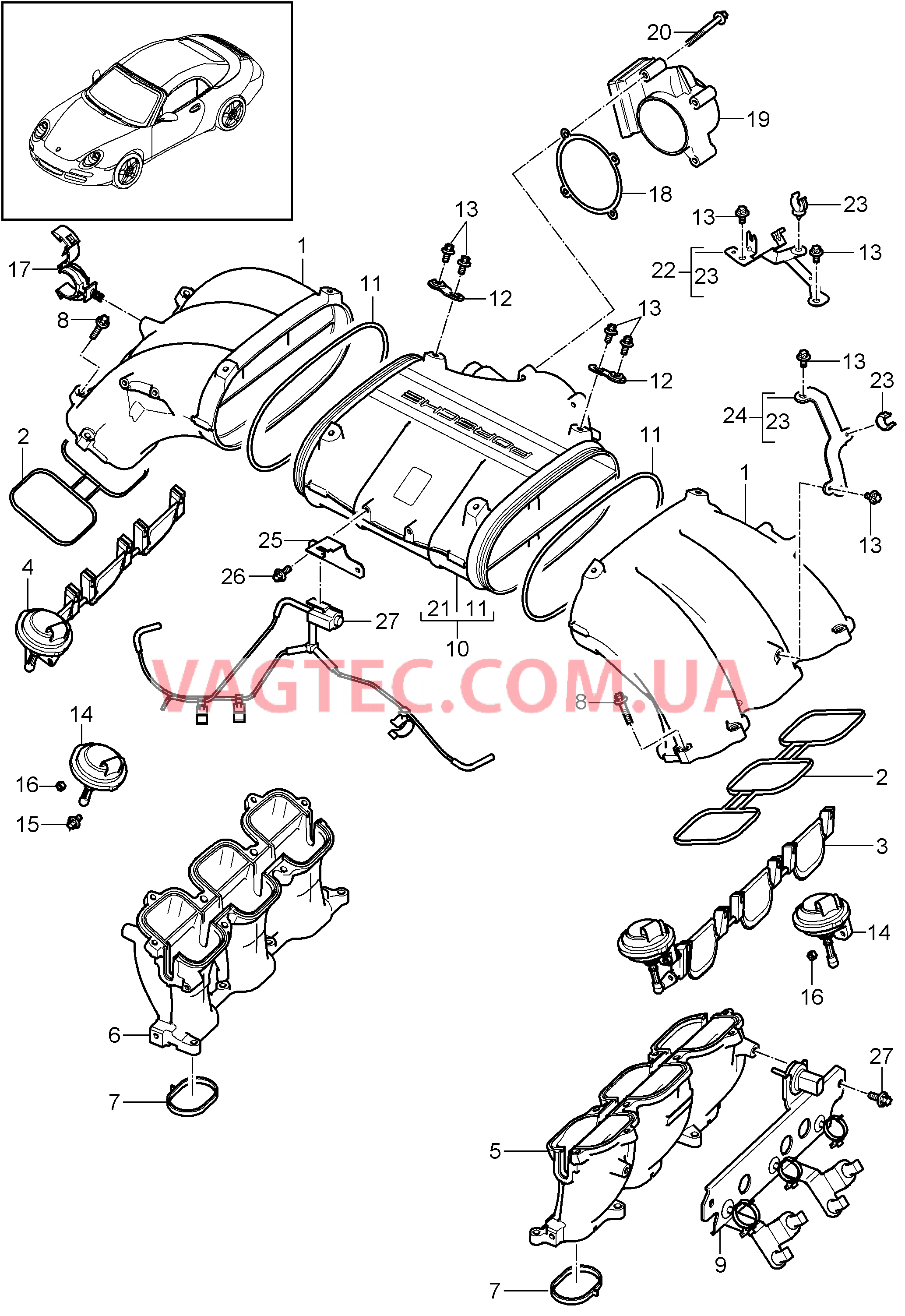 107-013 Впускной коллектор, Патр. дроссел.заслонки
						
						MA1.01, IX51 для PORSCHE 911.Carrera 2009-2012USA