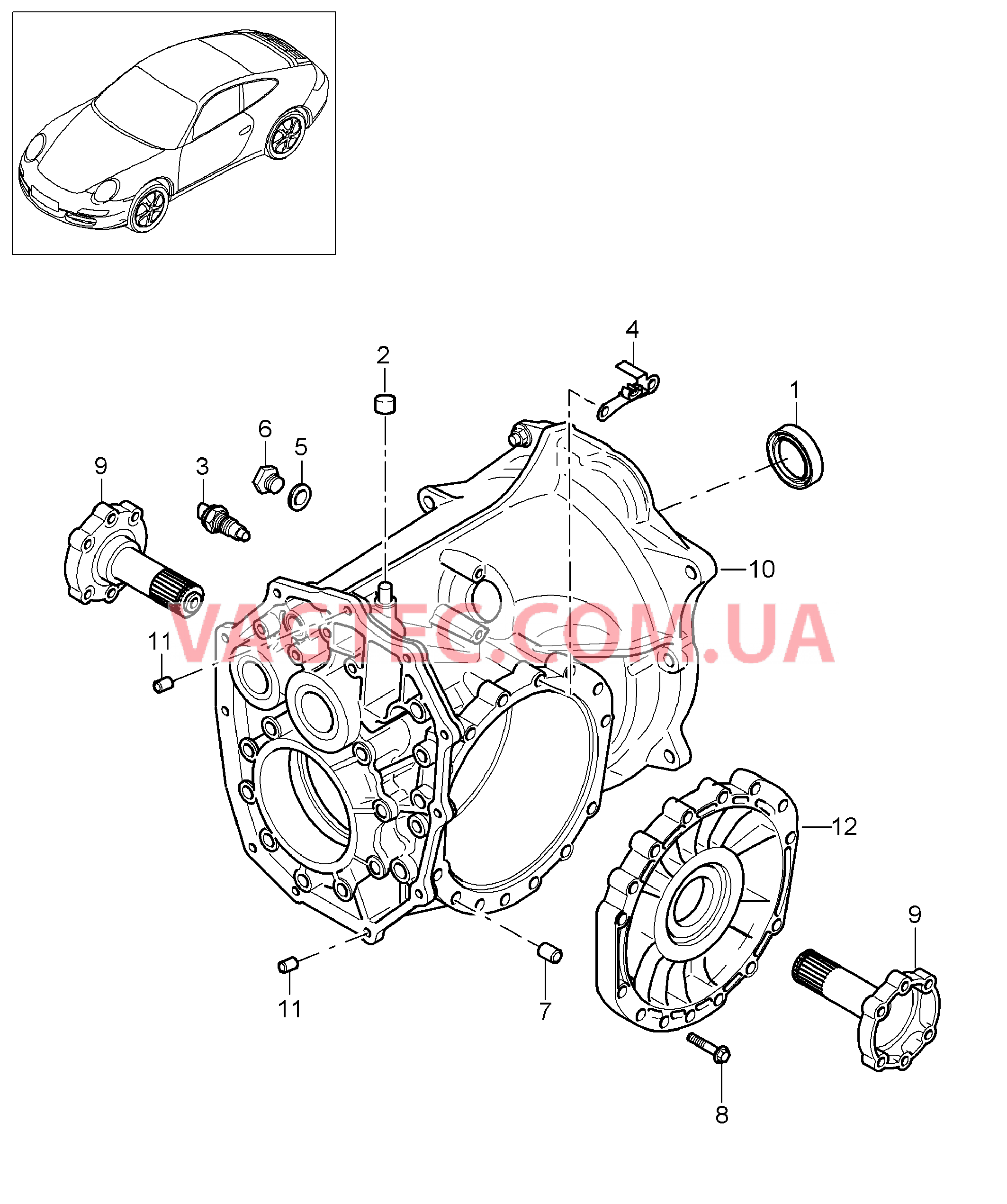 302-004 Мкпп, Отдельные детали
						
						G97.05, G97.35 для PORSCHE 911.Carrera 2009-2012USA