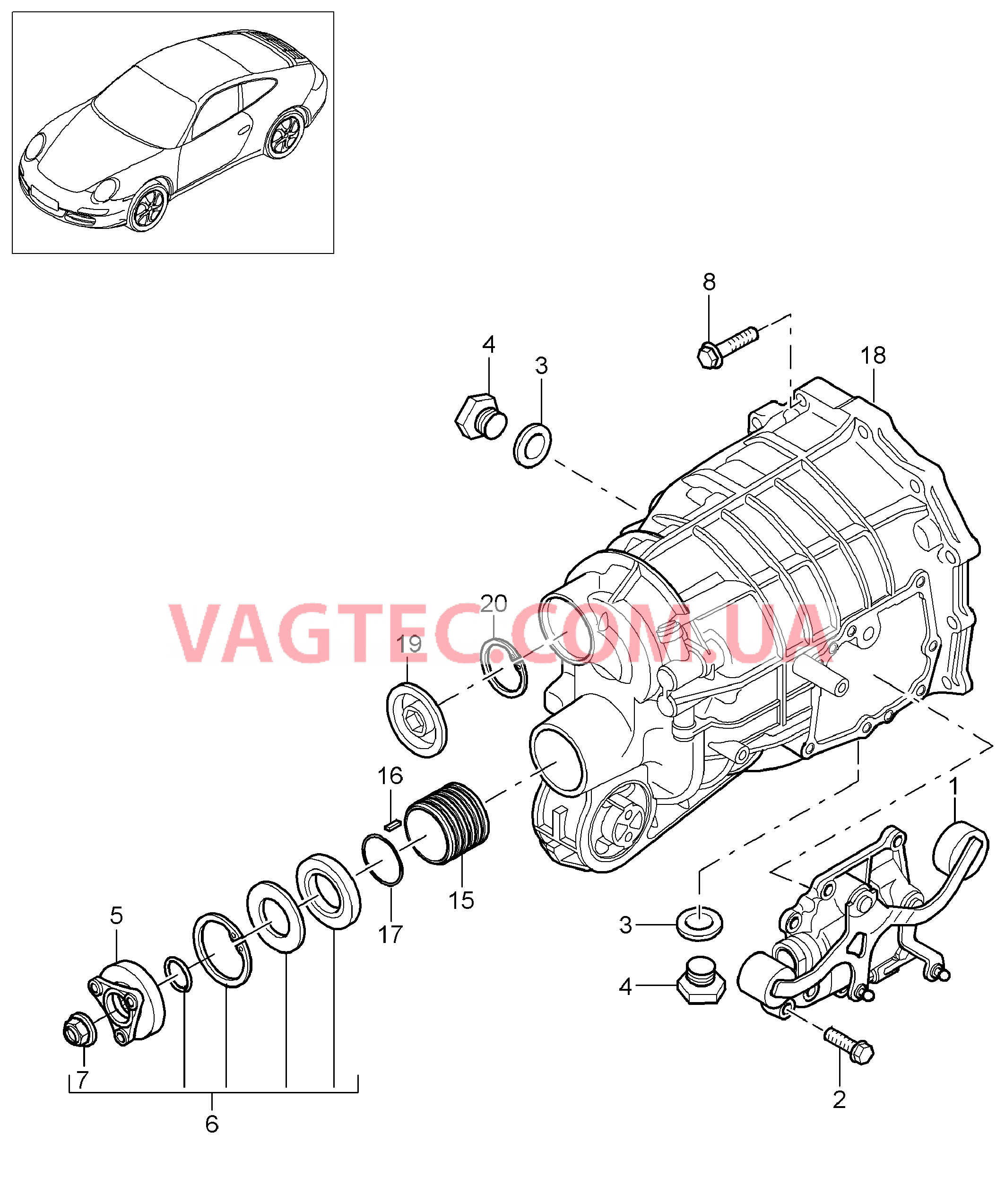 302-005 Мкпп, Отдельные детали
						
						G97.05, G97.35 для PORSCHE 911.Carrera 2009-2012USA