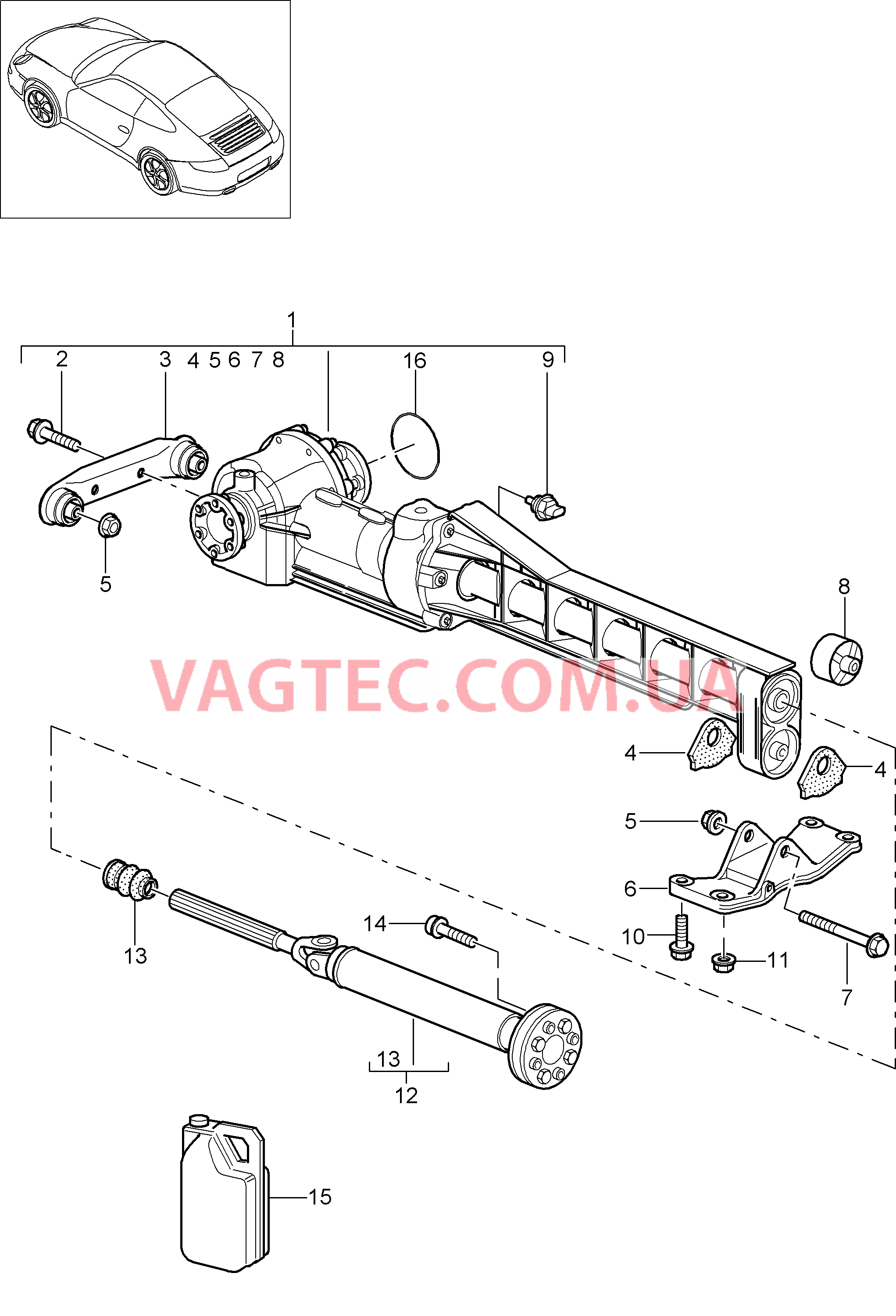 305-010 ГП передней оси, Карданный вал для PORSCHE 911.Carrera 2009-2012USA