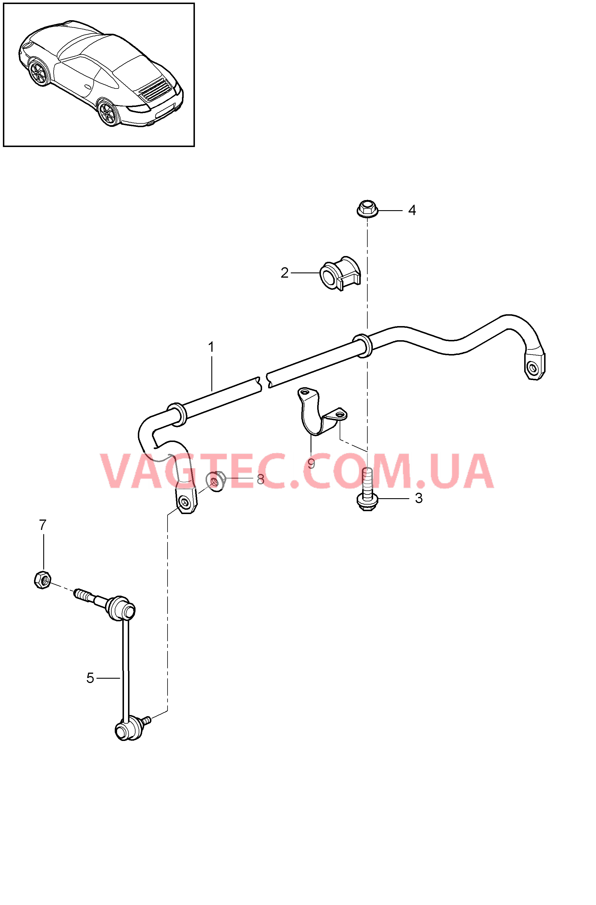 402-005 Стабилизатор для PORSCHE 911.Carrera 2009-2012