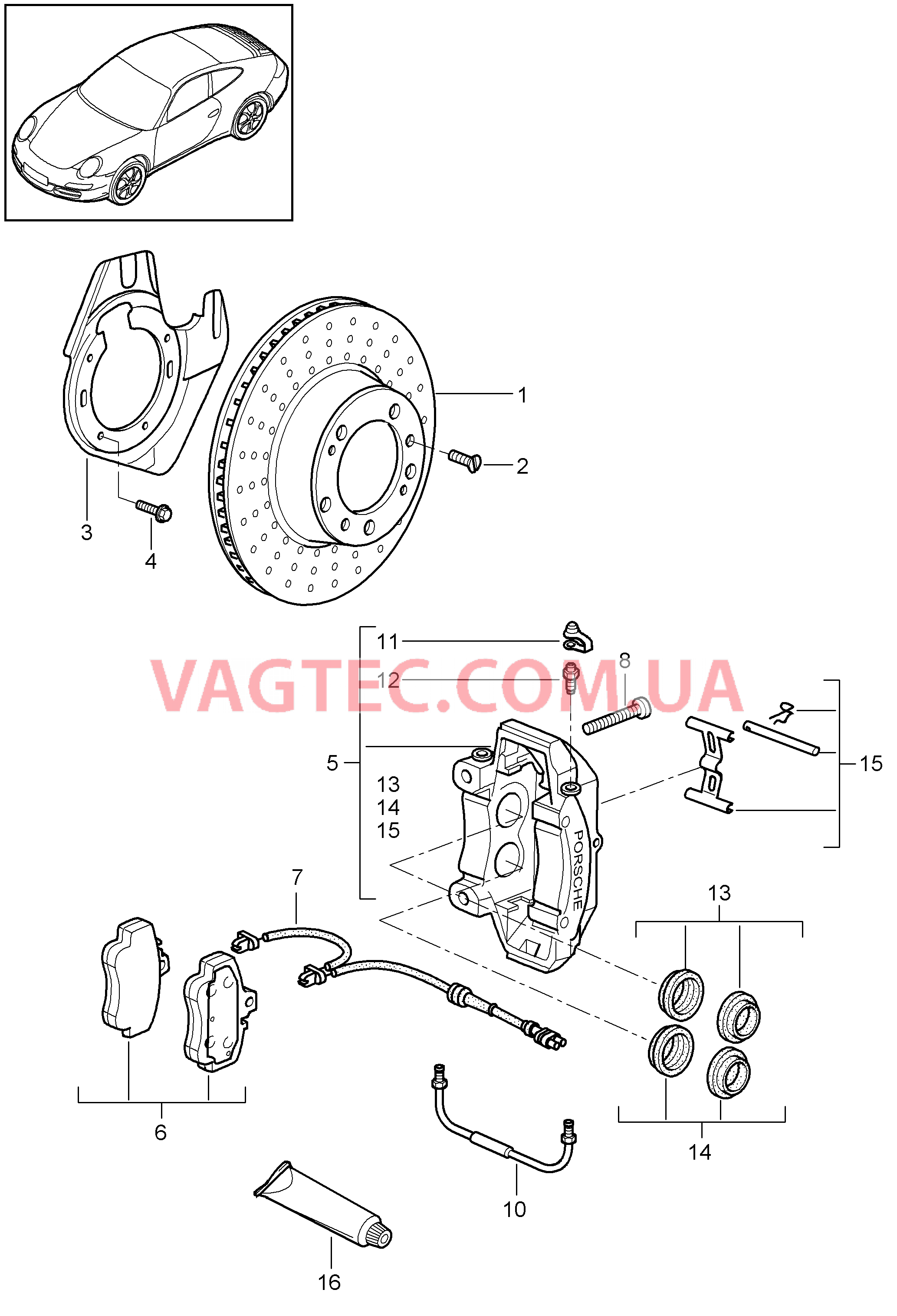 602-001 Дисковой тормоз, Передняя ось
						
						CARRERA 4, CARRERA 4-S, TARGA, TARGA-S для PORSCHE 911.Carrera 2009-2012