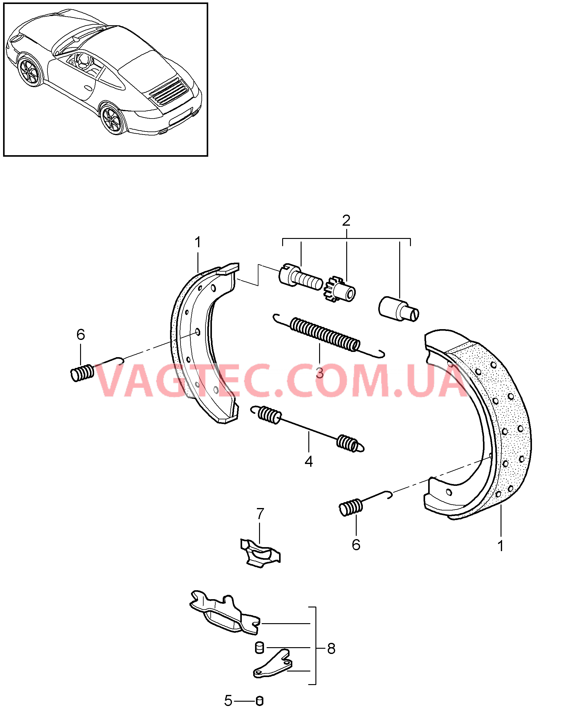 603-005 Ручной тормоз для PORSCHE 911.Carrera 2009-2012