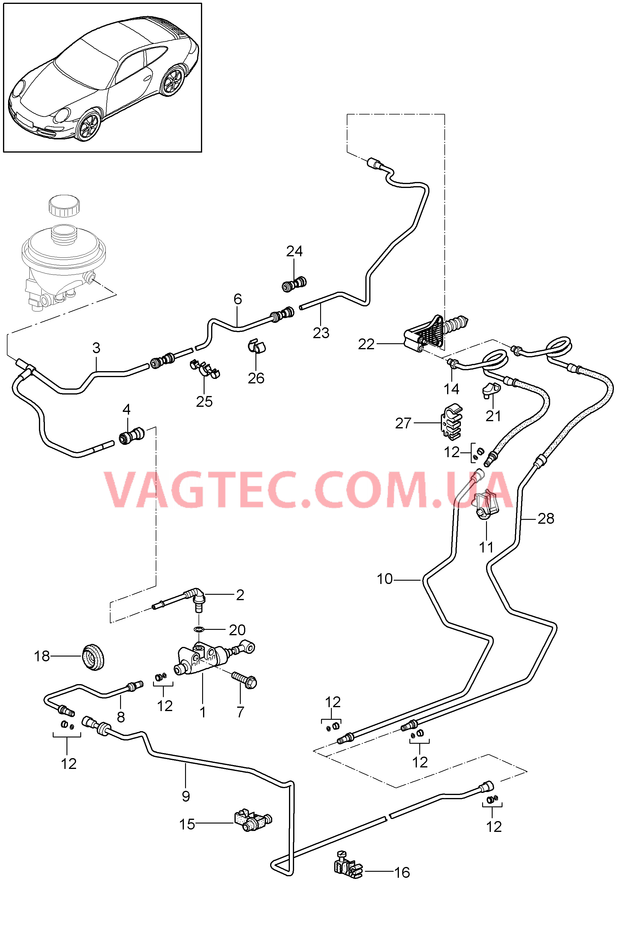 702-008 Нажат.на педаль сцепления, Датчик цилиндра сцепления, Трубопровод сцепления
						
						I480 для PORSCHE 911.Carrera 2009-2012