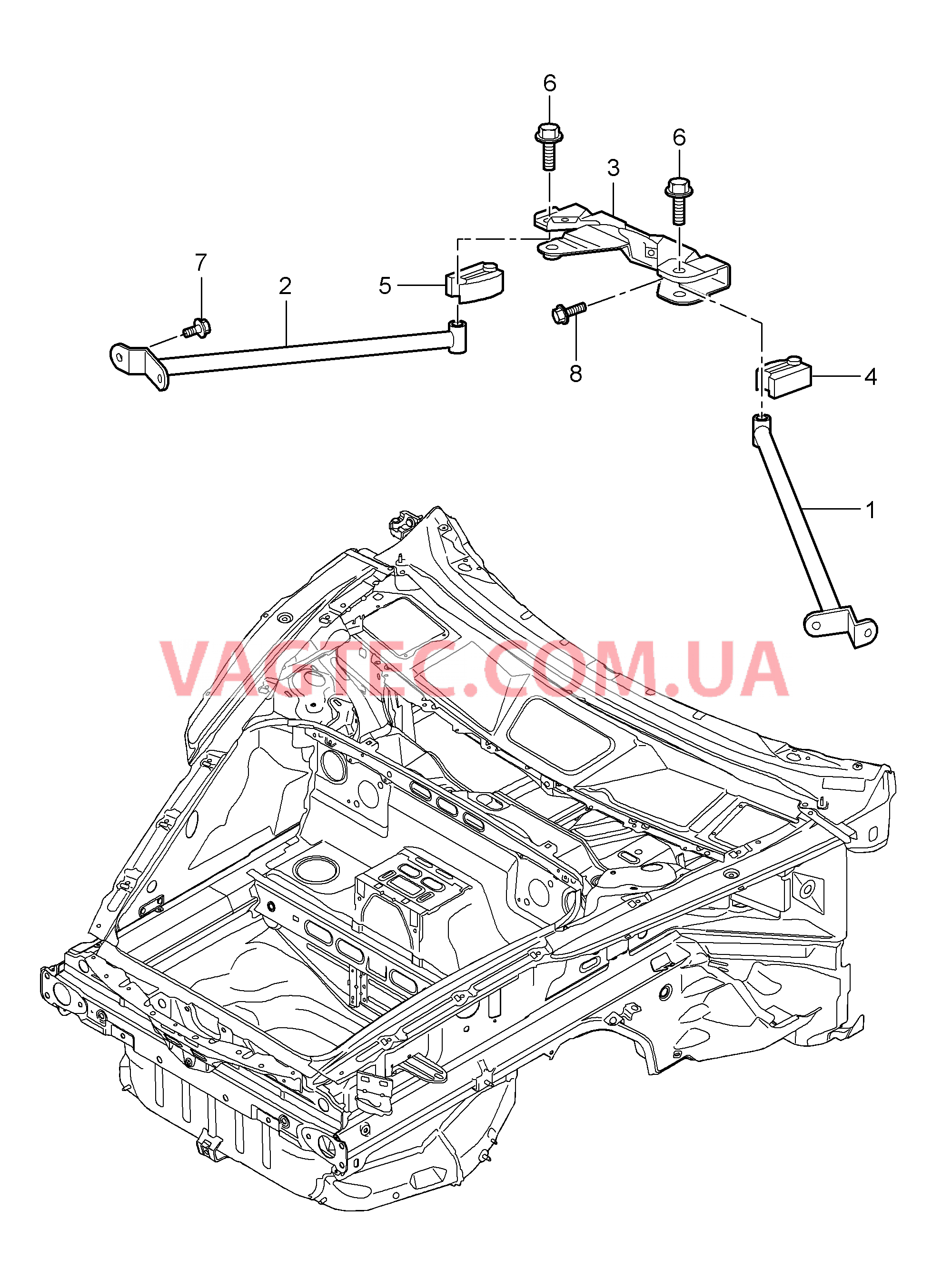 801-015 Растяжка для PORSCHE 911.Carrera 2009-2012USA