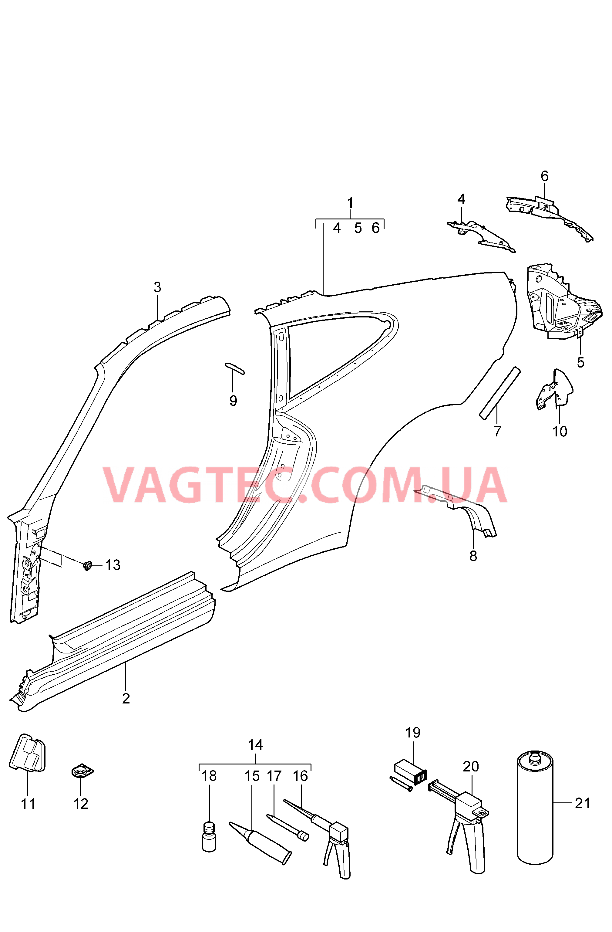 801-055 Боковая часть, внешний
						
						COUPE для PORSCHE 911.Carrera 2009-2012USA