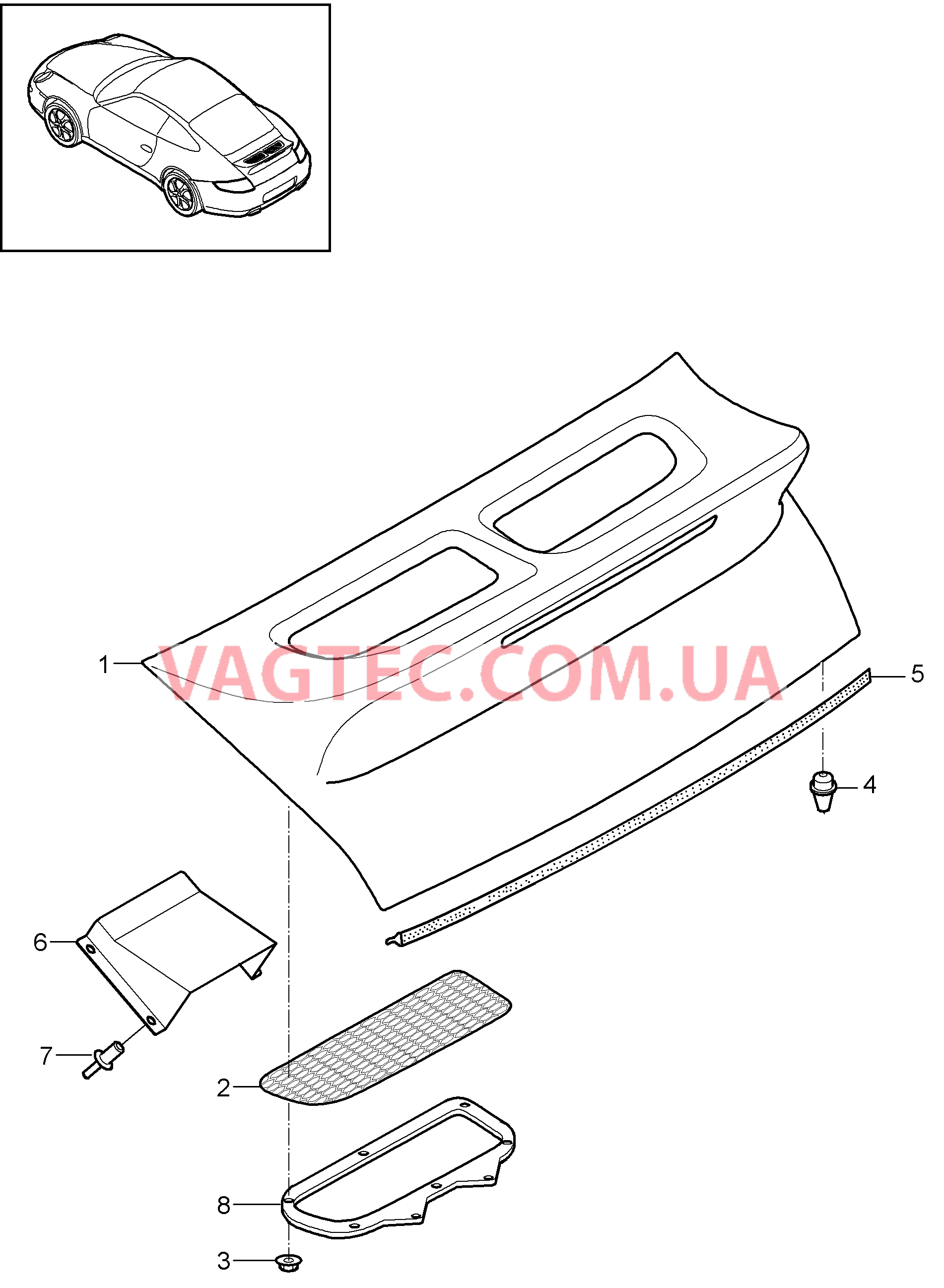 803-009 Крышка спойлера, задний
						
						I756 для PORSCHE 911.Carrera 2009-2012