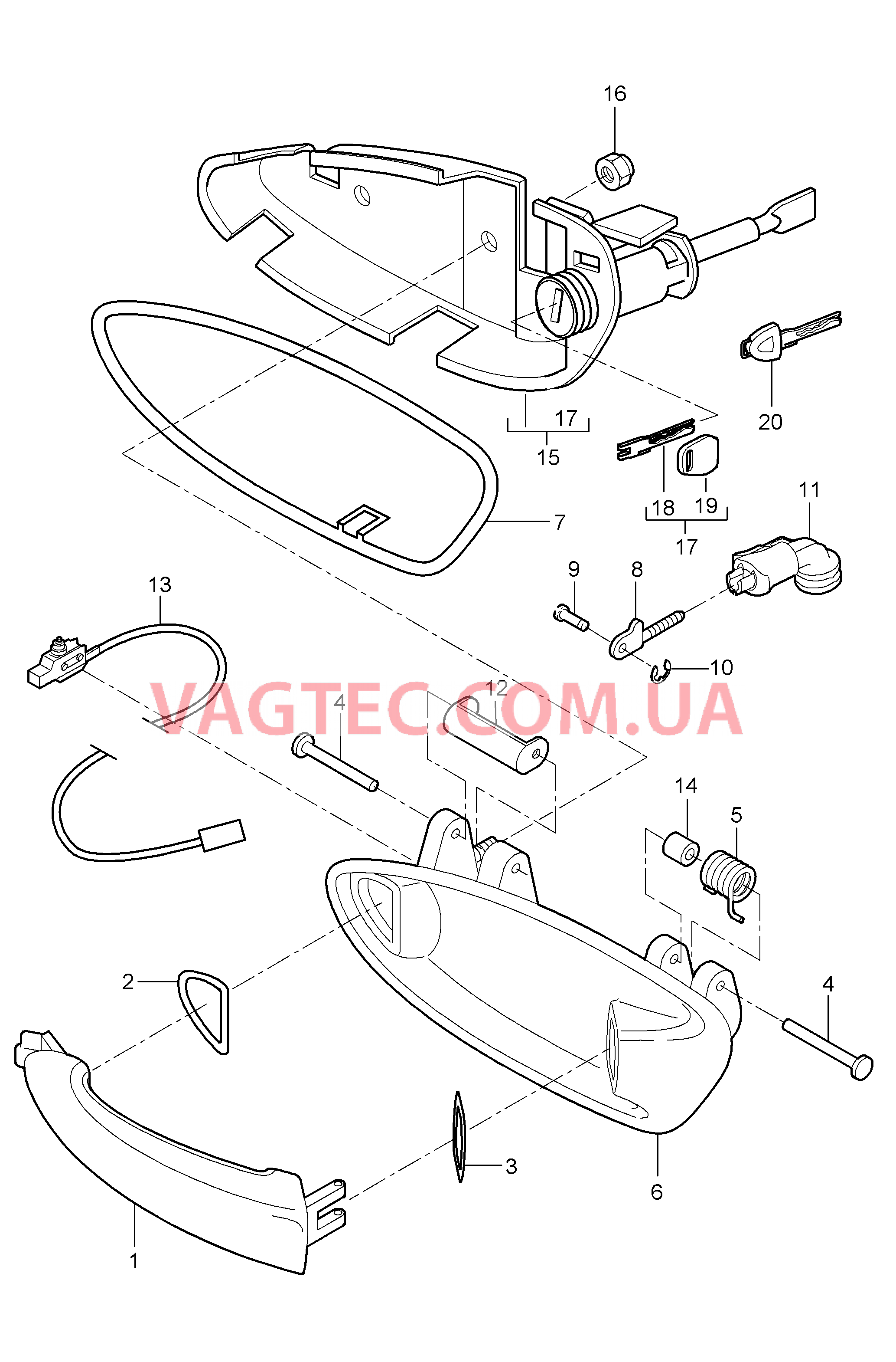 804-020 Рукоятка двери для PORSCHE 911.Carrera 2009-2012USA