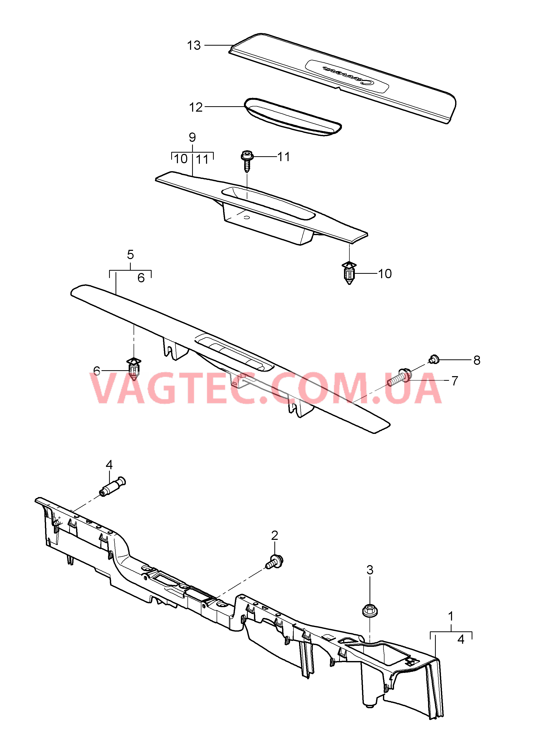 807-003 Обшивка, Порог для PORSCHE 911.Carrera 2009-2012USA