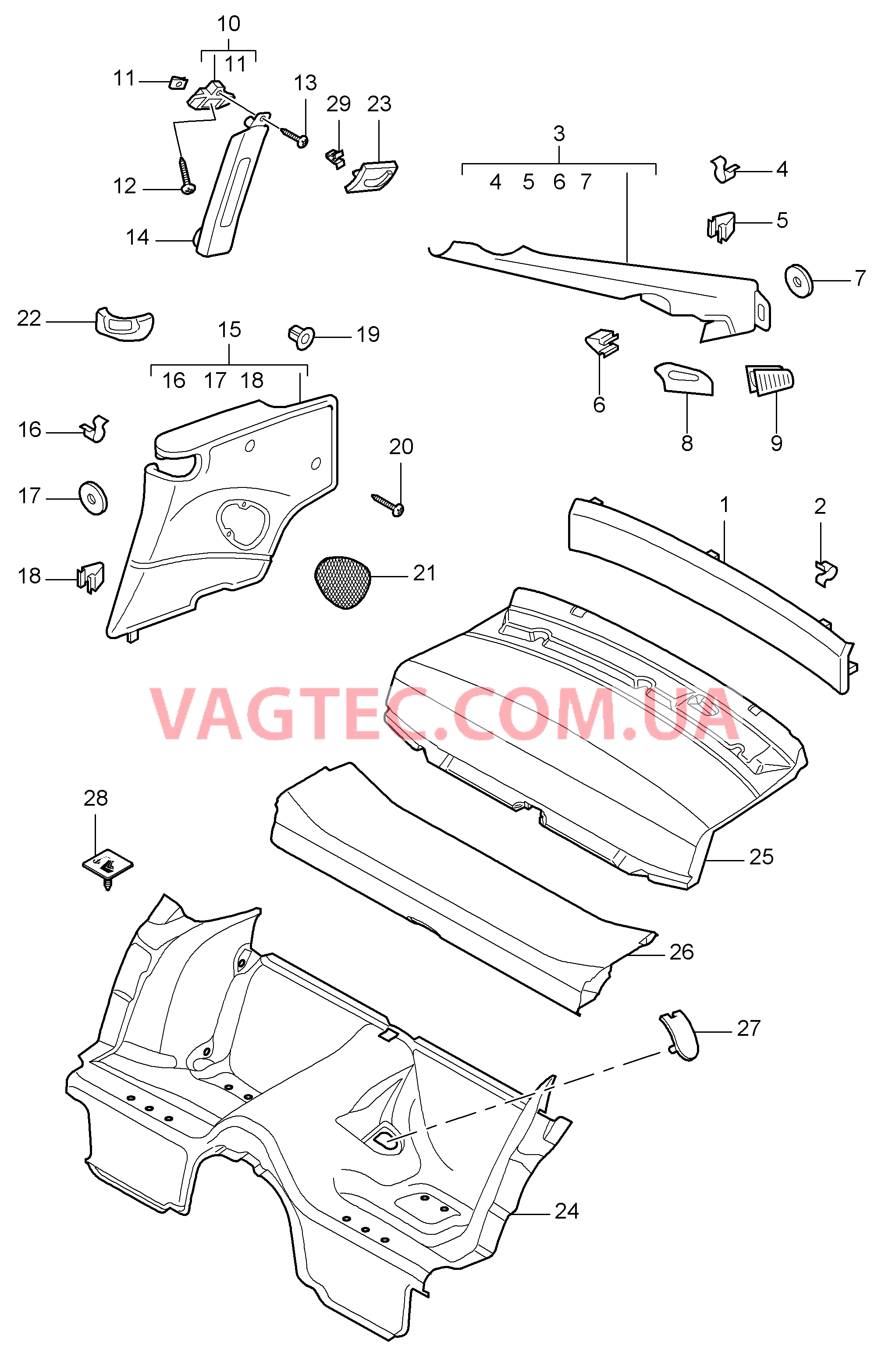 807-005 Обивки, задний
						
						COUPE для PORSCHE 911.Carrera 2009-2012