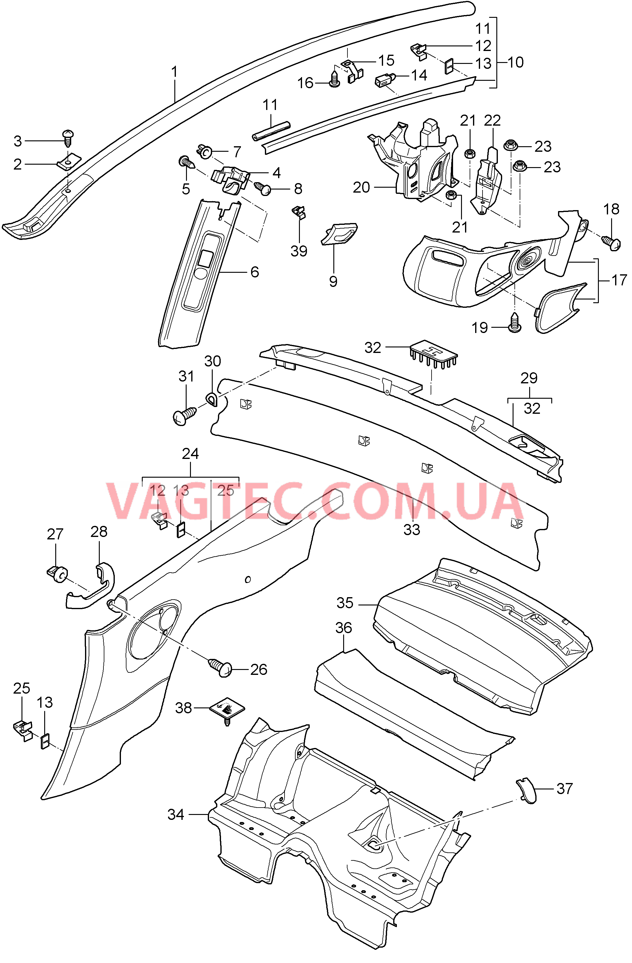 807-006 Обивки, задний
						
						TARGA для PORSCHE 911.Carrera 2009-2012