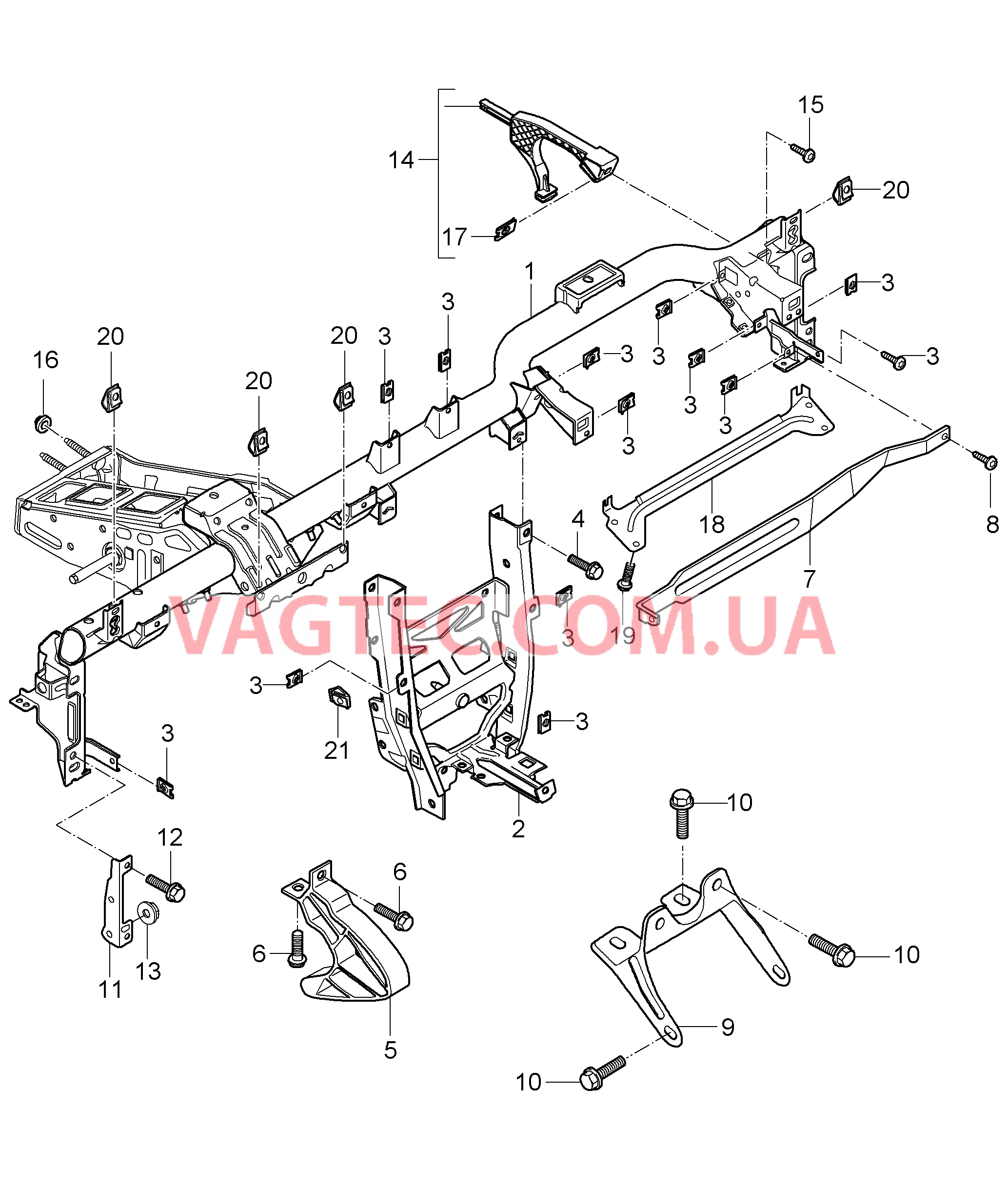 809-004 Несущий элемент, Панель приборов для PORSCHE 911.Carrera 2009-2012USA