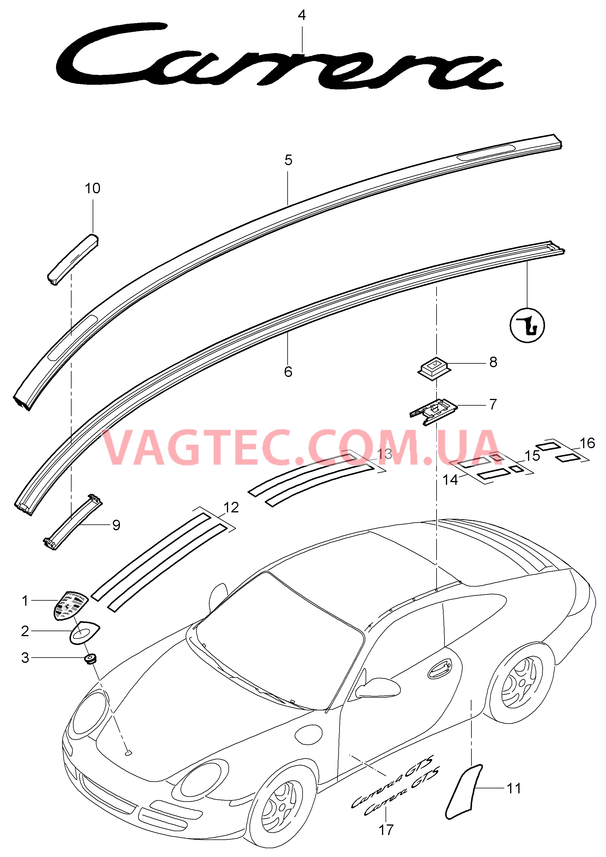 810-000 Надписи, Декоративные обшивки, Пленка защиты от камней для PORSCHE 911.Carrera 2009-2012USA