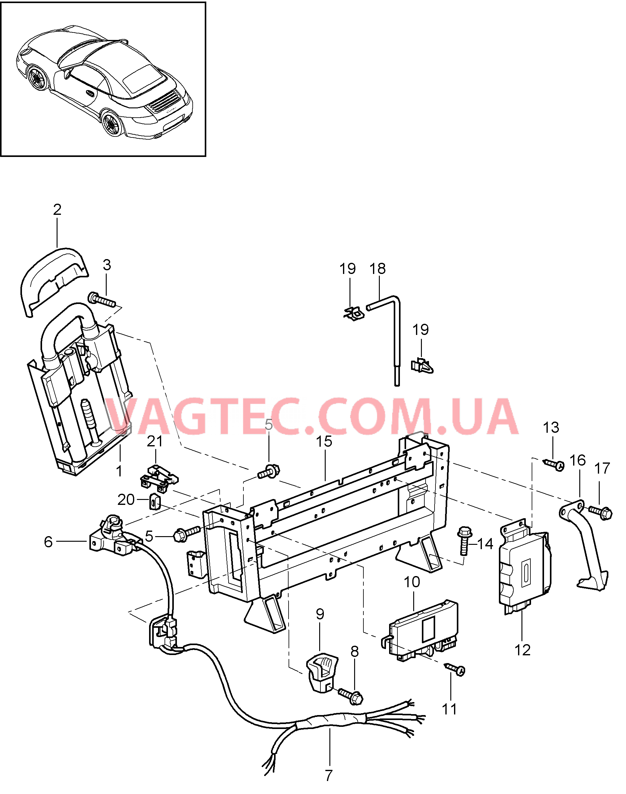 811-015 Дуга защиты от опрокидыв. для PORSCHE 911.Carrera 2009-2012