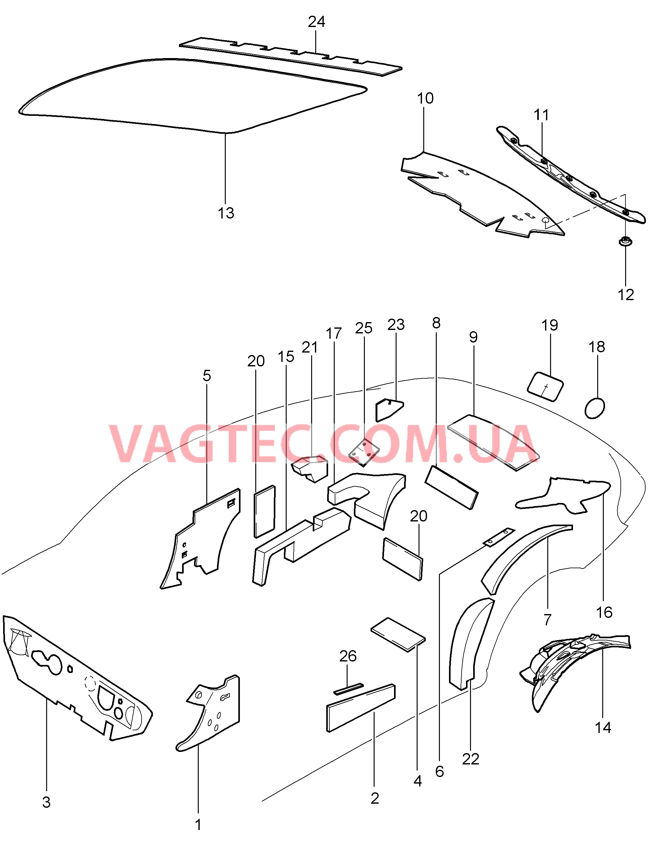 817-072 Кузов, Звукоизоляция 1
						
						COUPE для PORSCHE 911.Carrera 2009-2012