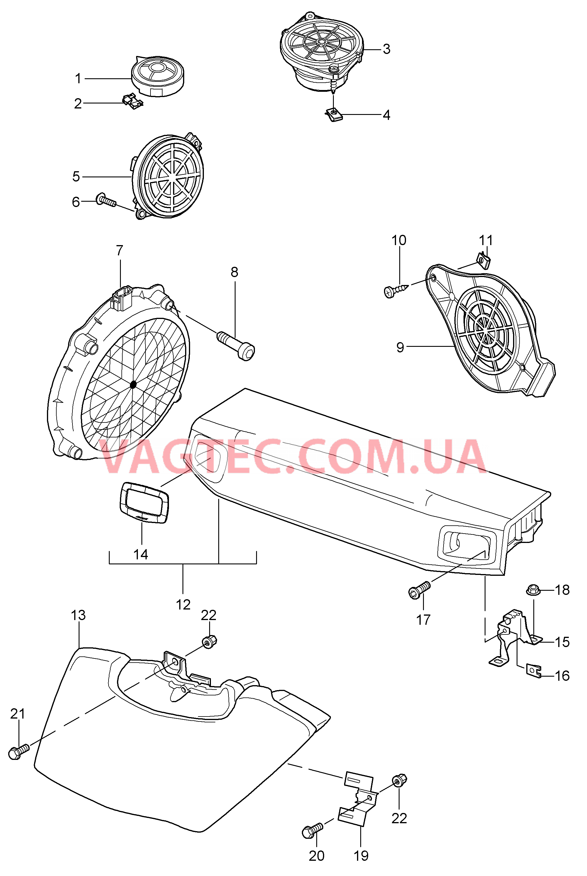 911-005 Динамик для PORSCHE 911.Carrera 2009-2012