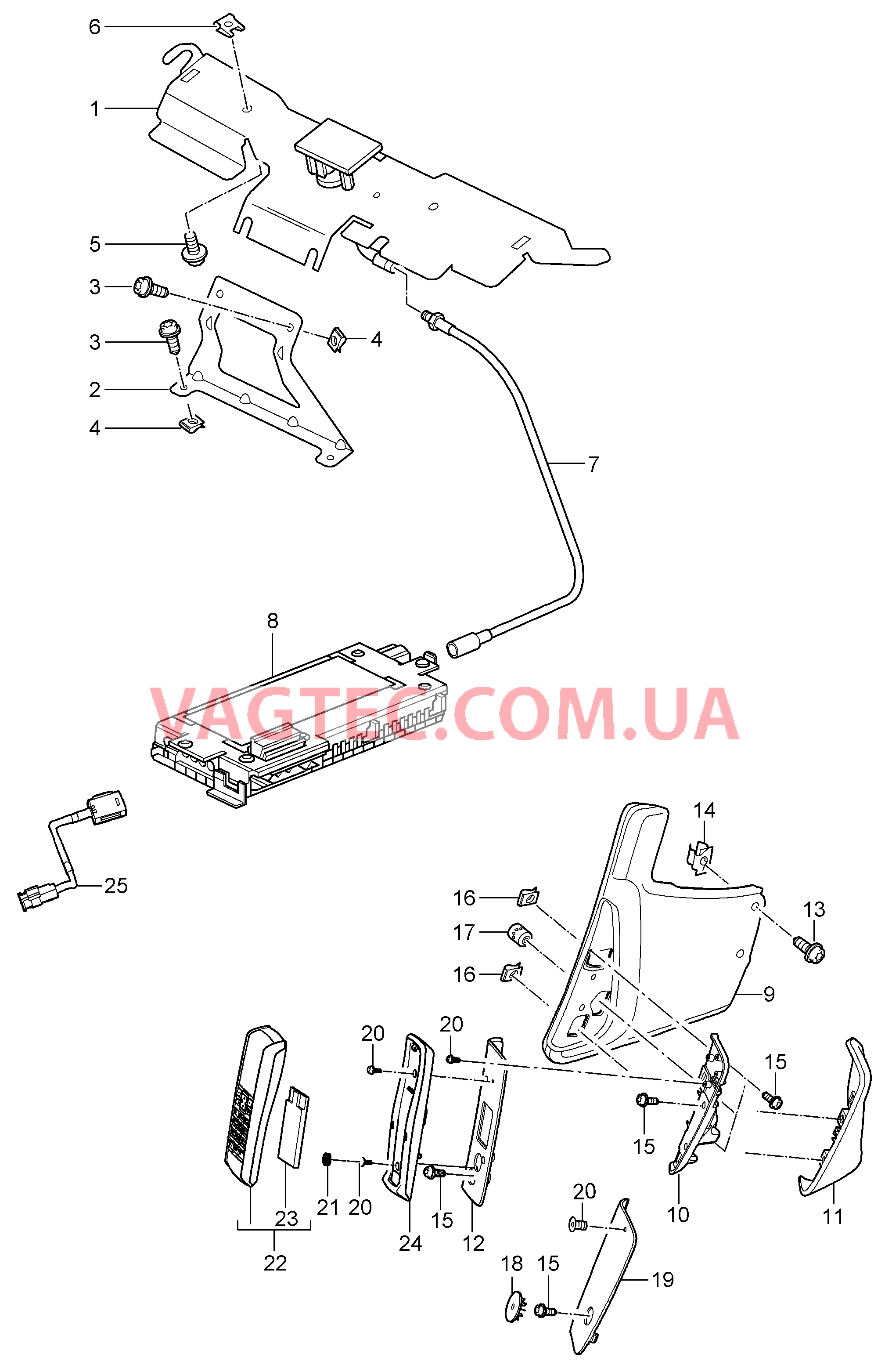 911-010 Телефон для PORSCHE 911.Carrera 2009-2012USA