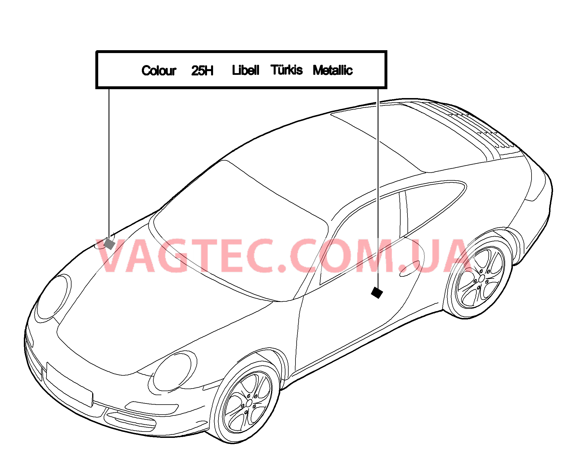 004-000 Лакировочный карандаш, Лакокрасочные покрытия для PORSCHE 911.Carrera 2009-2012USA