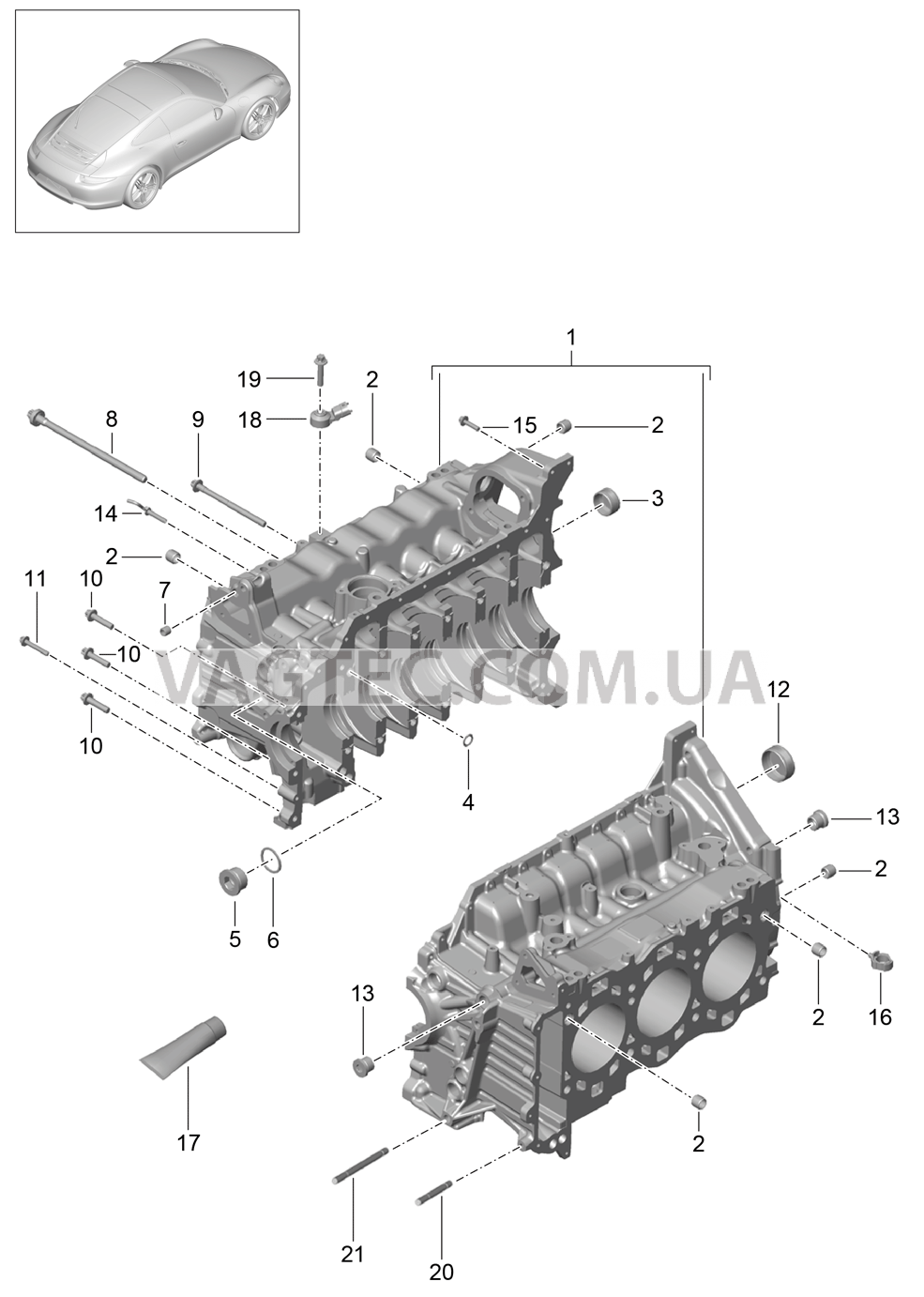 101-005 Кривошипный механизм для PORSCHE 911.Carrera 2012-2016