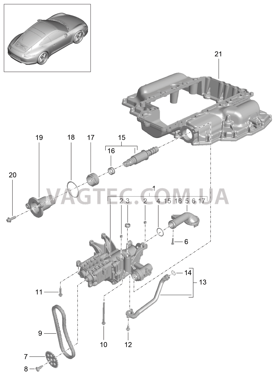 104-000 Масляный насос для PORSCHE 911.Carrera 2012-2016