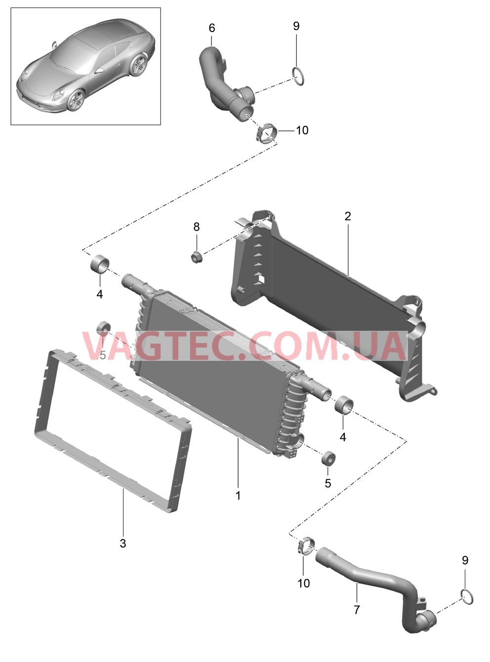 105-017 Жидкостный радиатор, средний
						
						I153 для PORSCHE 911.Carrera 2012-2016