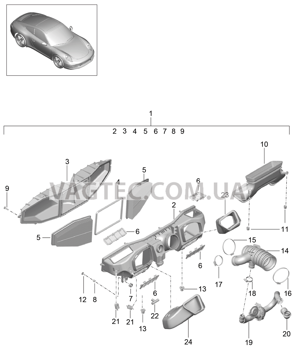 106-000 Воздушный фильтр для PORSCHE 911.Carrera 2012-2016