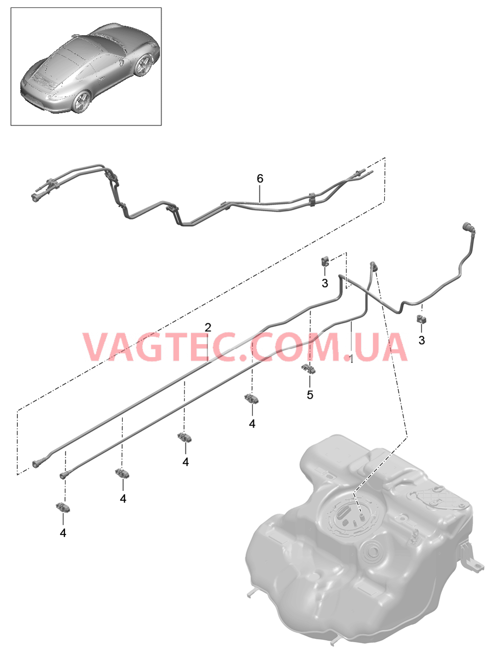 201-005 Топливная система, передний для PORSCHE 911.Carrera 2012-2016