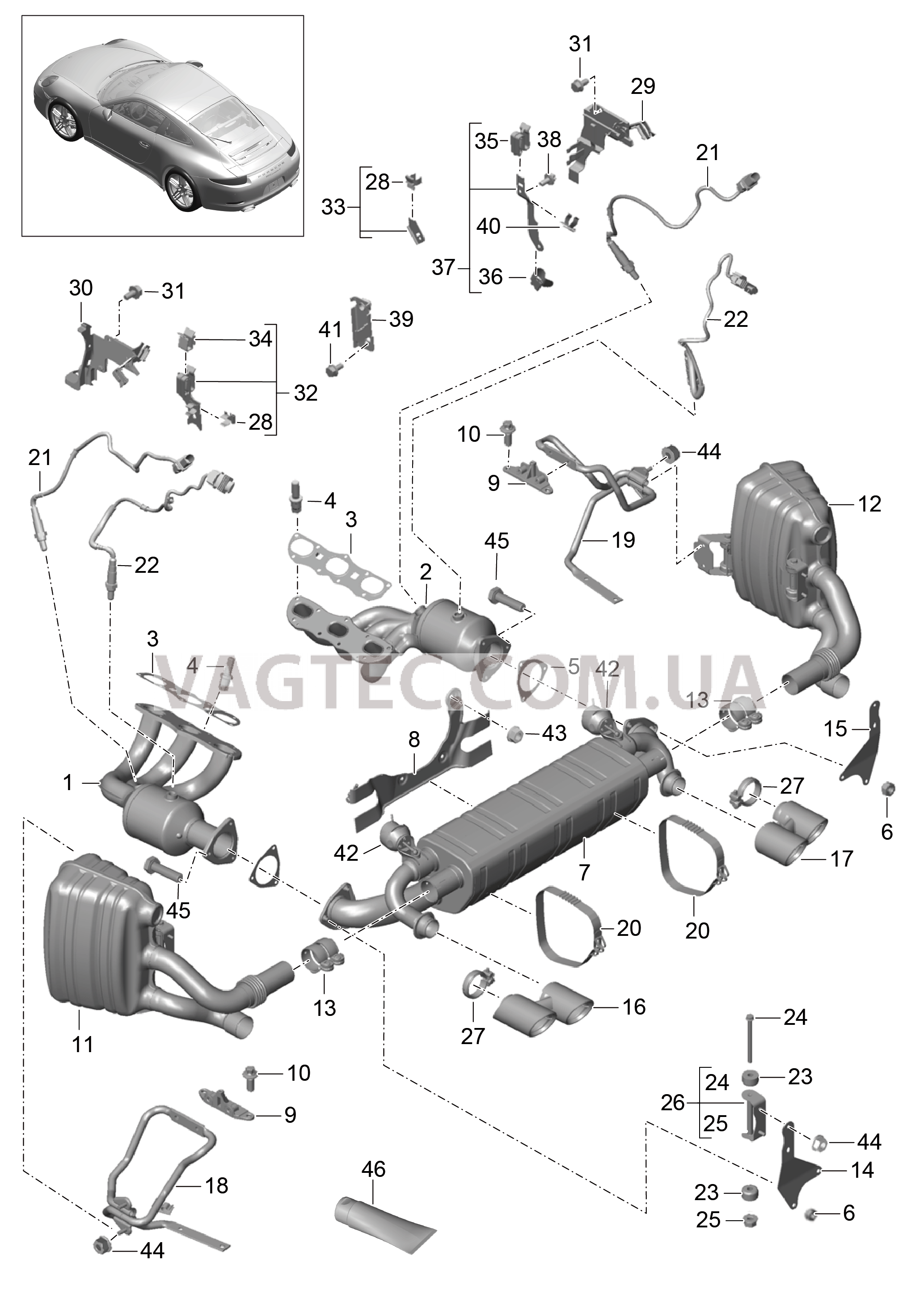 202-000 Выпускная система
						
						MA1.03/04 для PORSCHE 911.Carrera 2012-2016USA