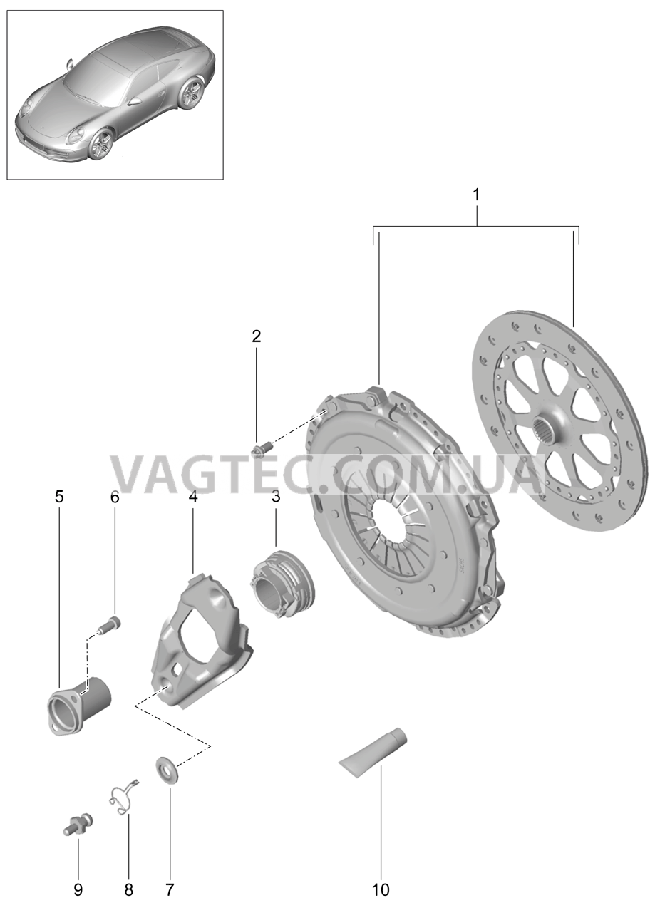 301-000 Сцепление
						
						G91.00, G91.30 для PORSCHE 911.Carrera 2012-2016USA