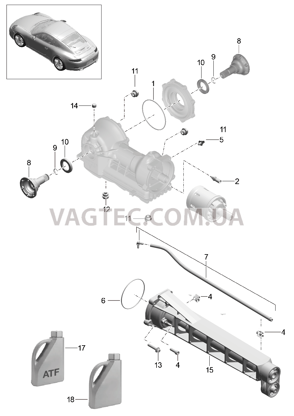 305-015 ГП передней оси, Отдельные детали для PORSCHE 911.Carrera 2012-2016