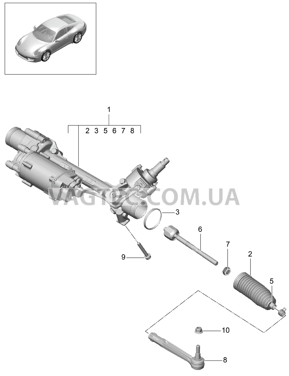 403-000 Рулевой механизм, Элементы управления для PORSCHE 911.Carrera 2012-2016