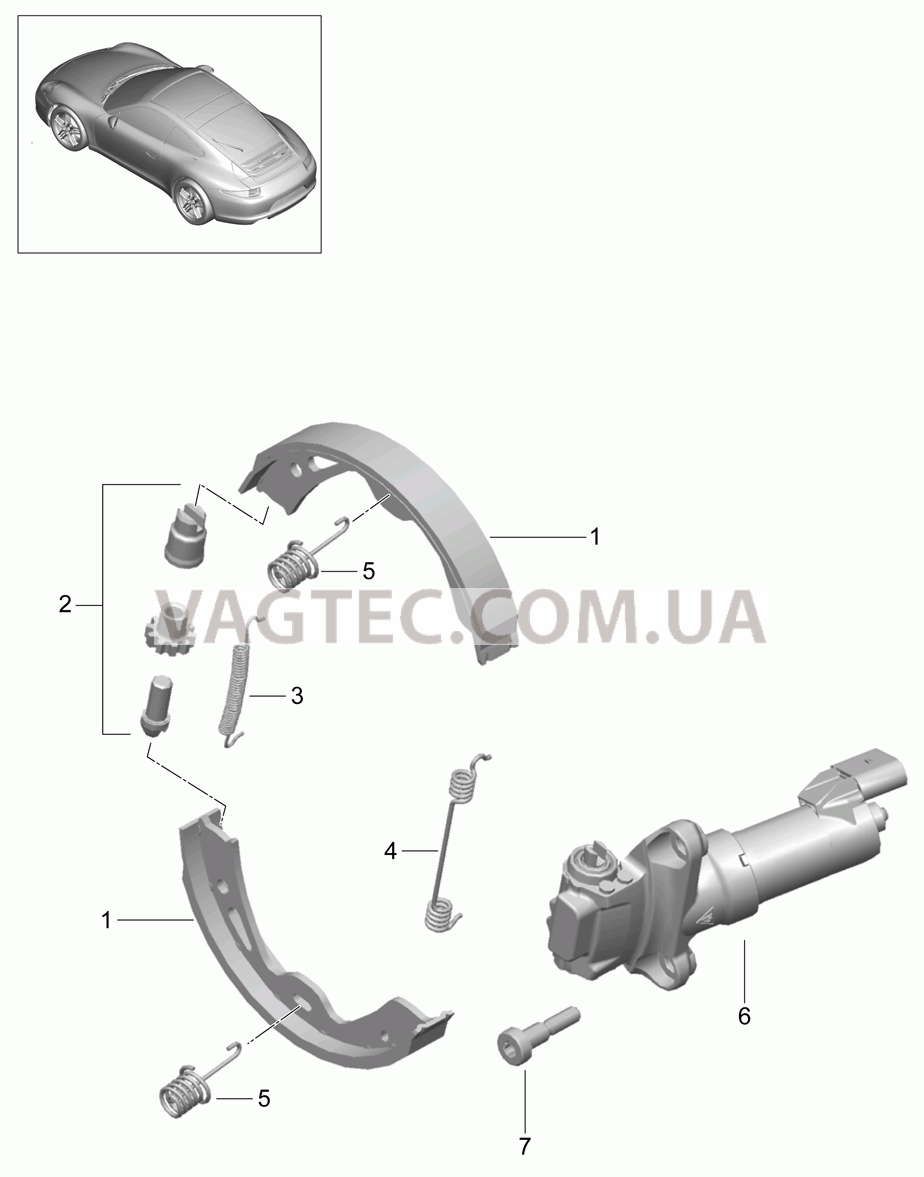 603-005 Стояночный тормоз для PORSCHE 911.Carrera 2012-2016