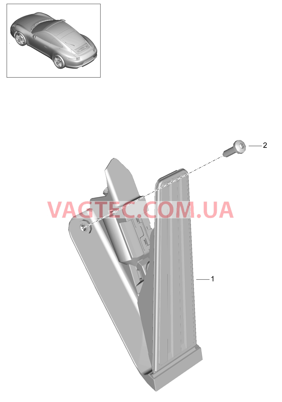 702-010 Педальный механизм, Привод акселератора для PORSCHE 911.Carrera 2012-2016