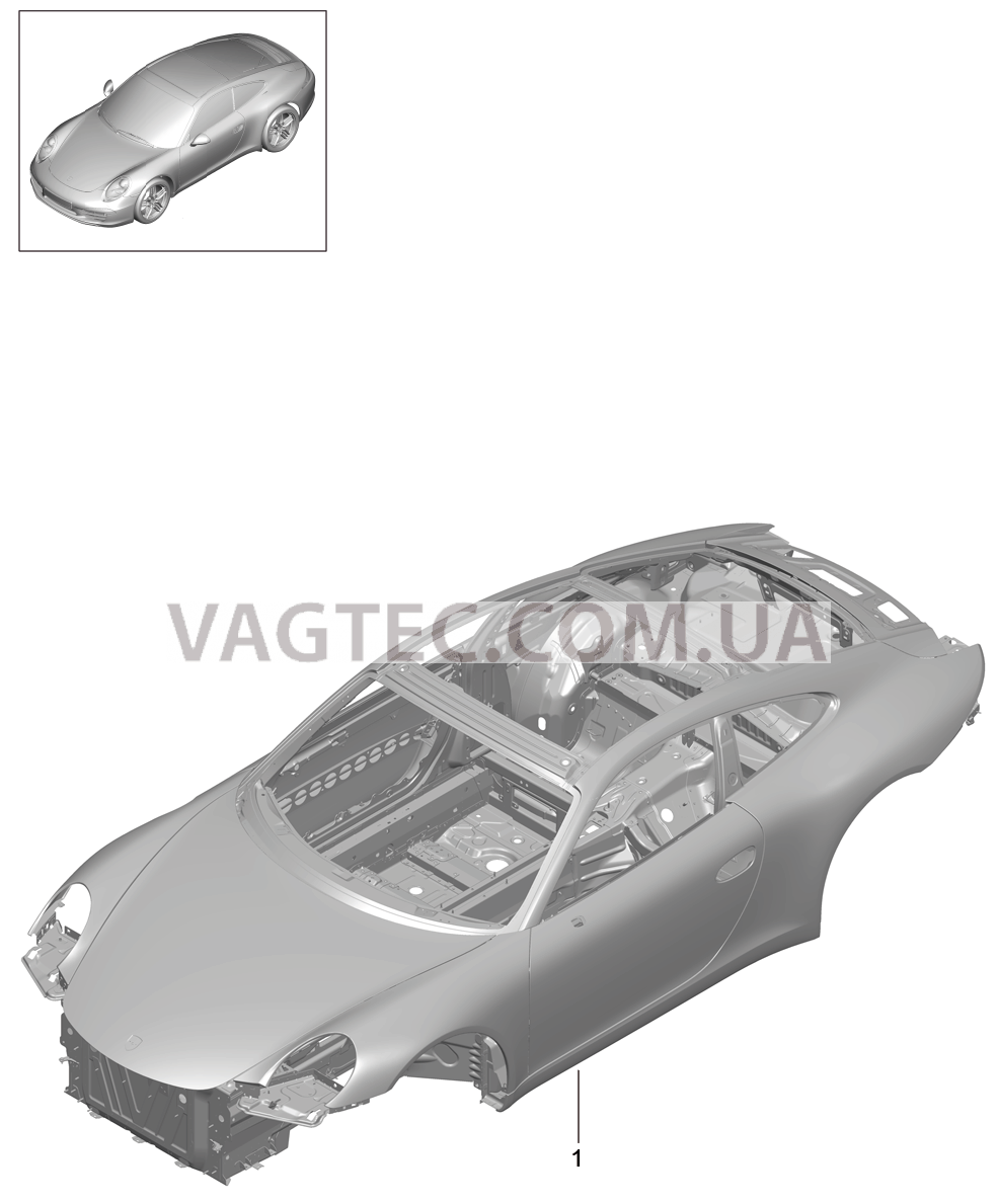 801-000 Силовая структура кузова для PORSCHE 911.Carrera 2012-2016