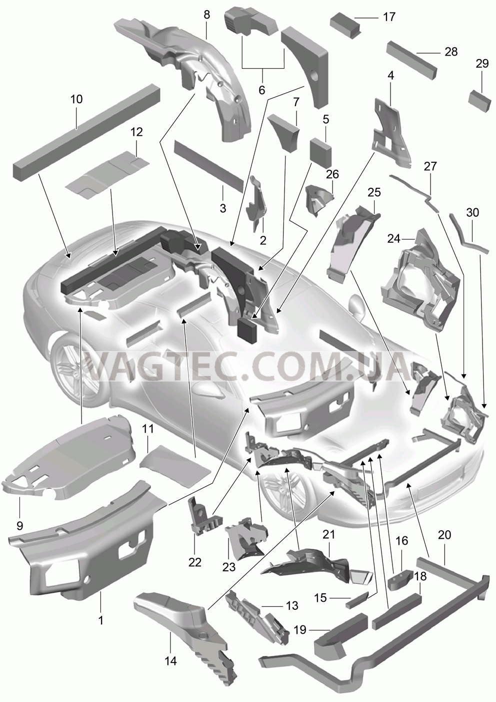 807-080 Кузов, Звукоизоляция 1
						
						COUPE для PORSCHE 911.Carrera 2012-2016