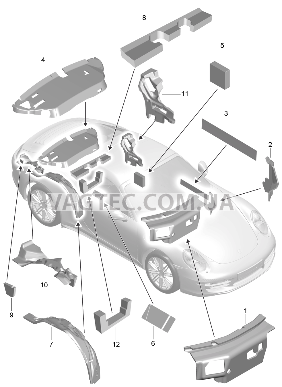 807-083 Кузов, Звукоизоляция 1
						
						TARGA для PORSCHE 911.Carrera 2012-2016USA