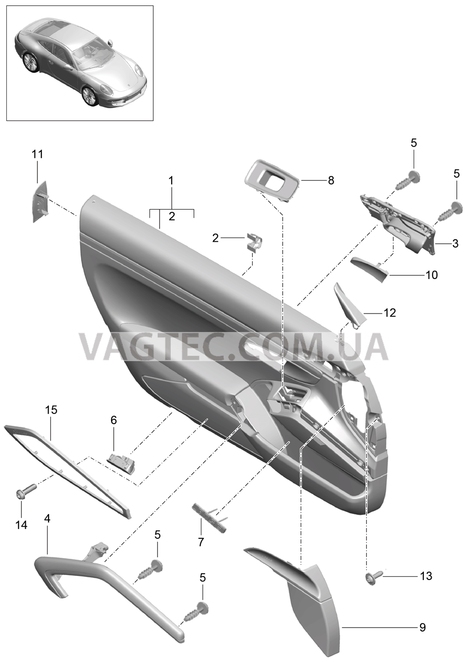 808-017 Обшивка двери, Детали, Кожа
						
						I788/815/981 для PORSCHE 911.Carrera 2012-2016