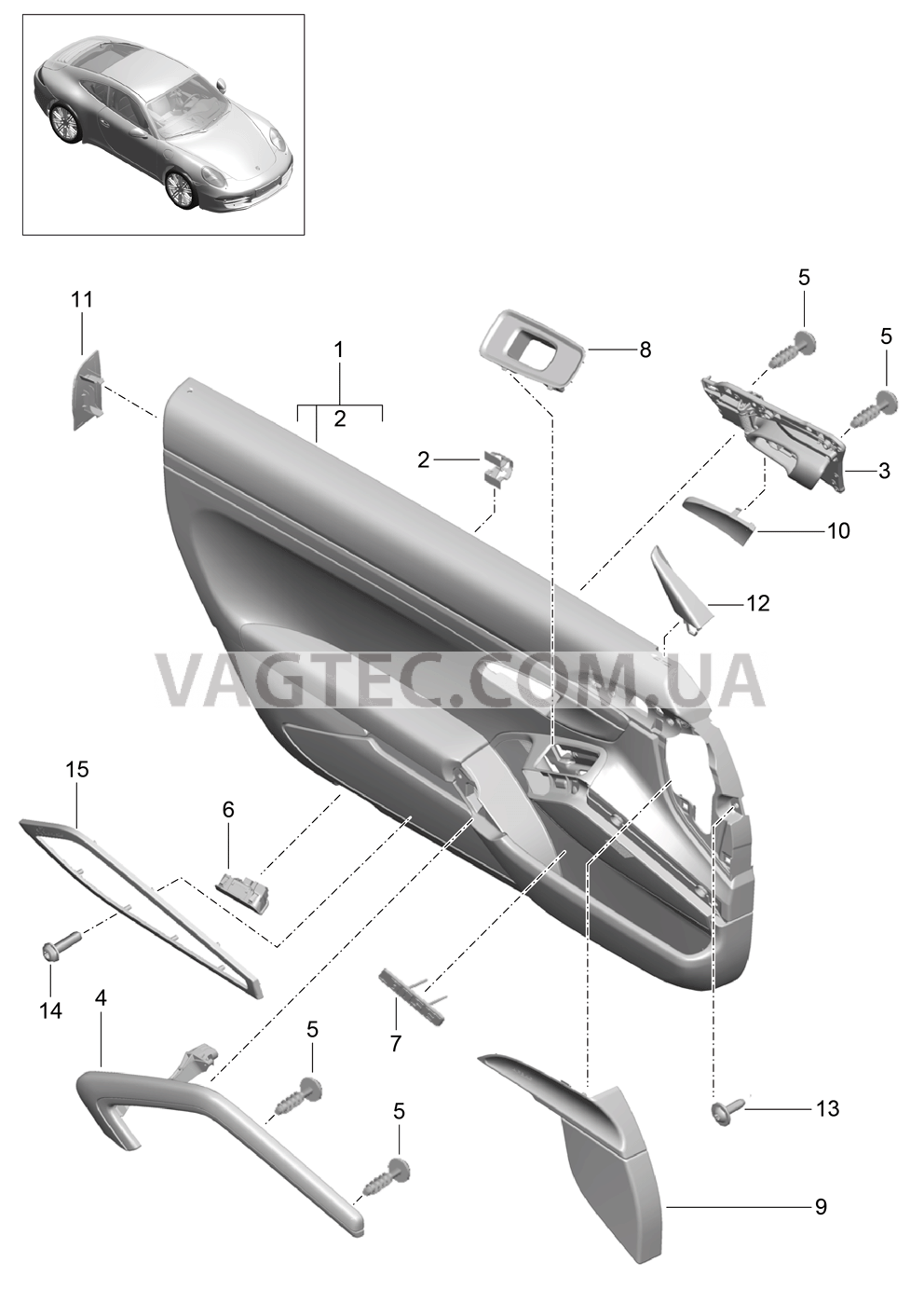 808-025 Обшивка двери, Детали
						
						IXWA/788/981 для PORSCHE 911.Carrera 2012-2016