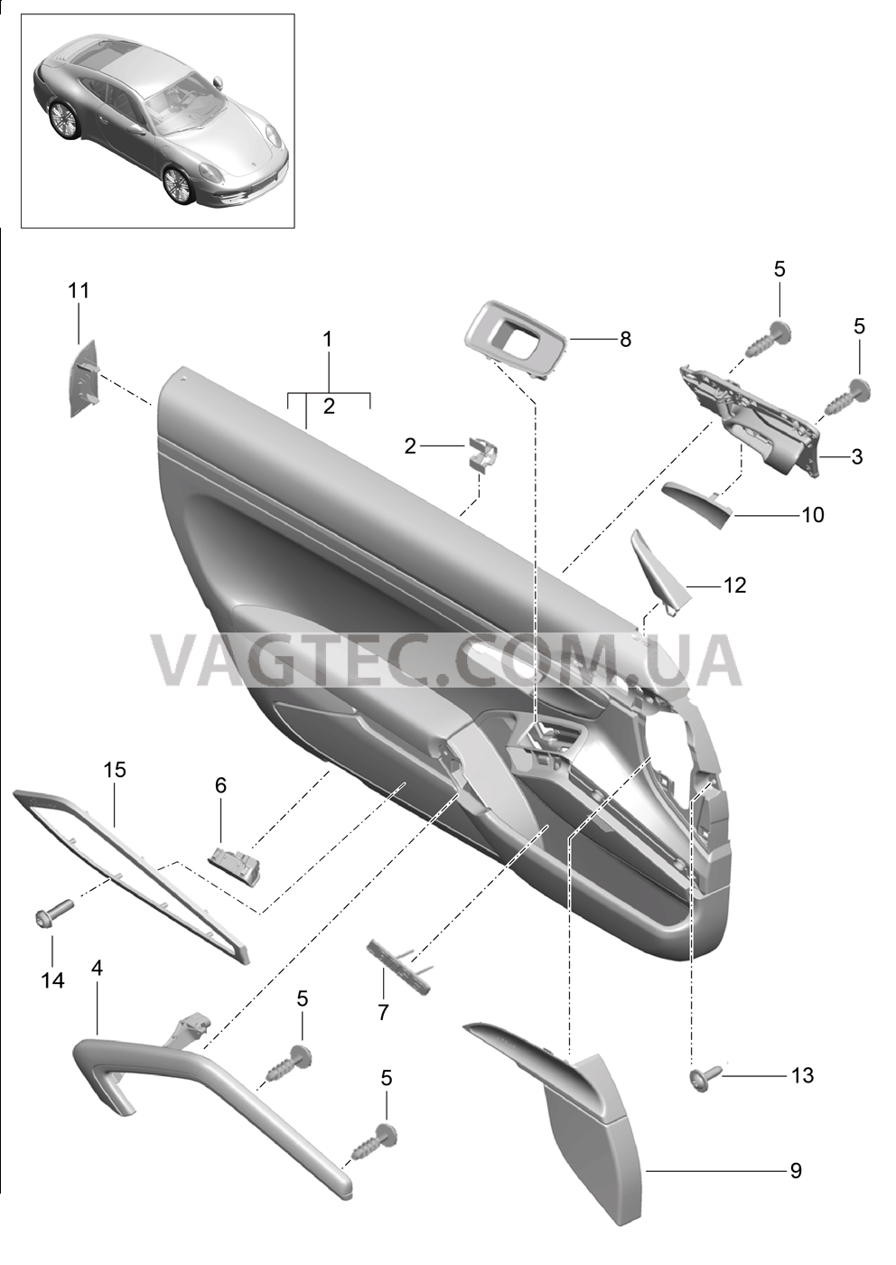 808-035 Обшивка двери, Детали
						
						IXWC/788/981 для PORSCHE 911.Carrera 2012-2016USA